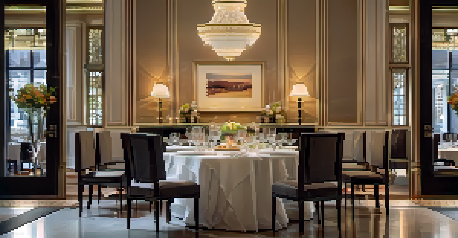 A beautifully set dining table for a Michelin-starred meal, featuring intricately plated dishes and soft candlelight in a sophisticated restaurant.