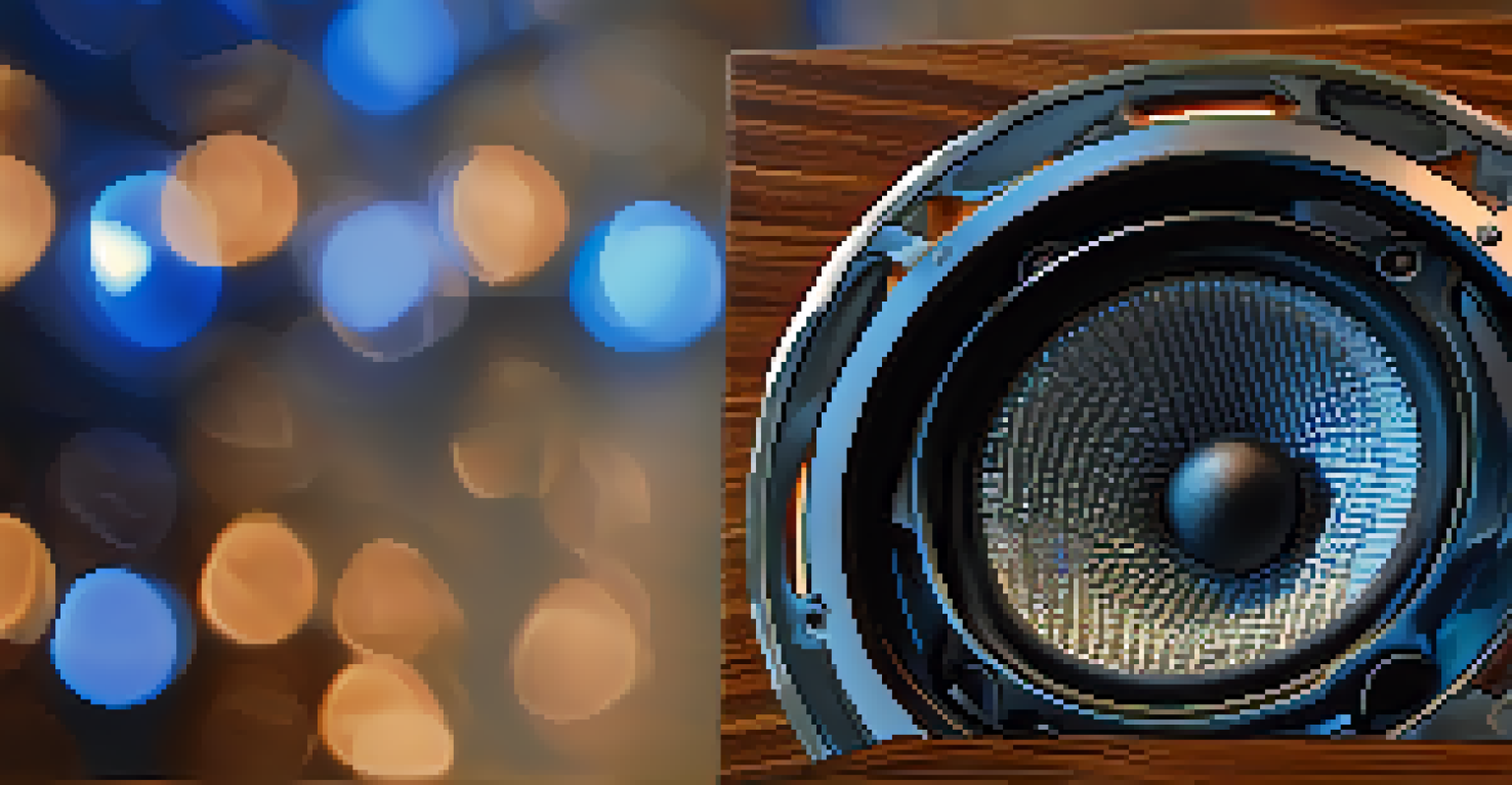 A close-up view of a luxury audio speaker highlighting its craftsmanship and design details.