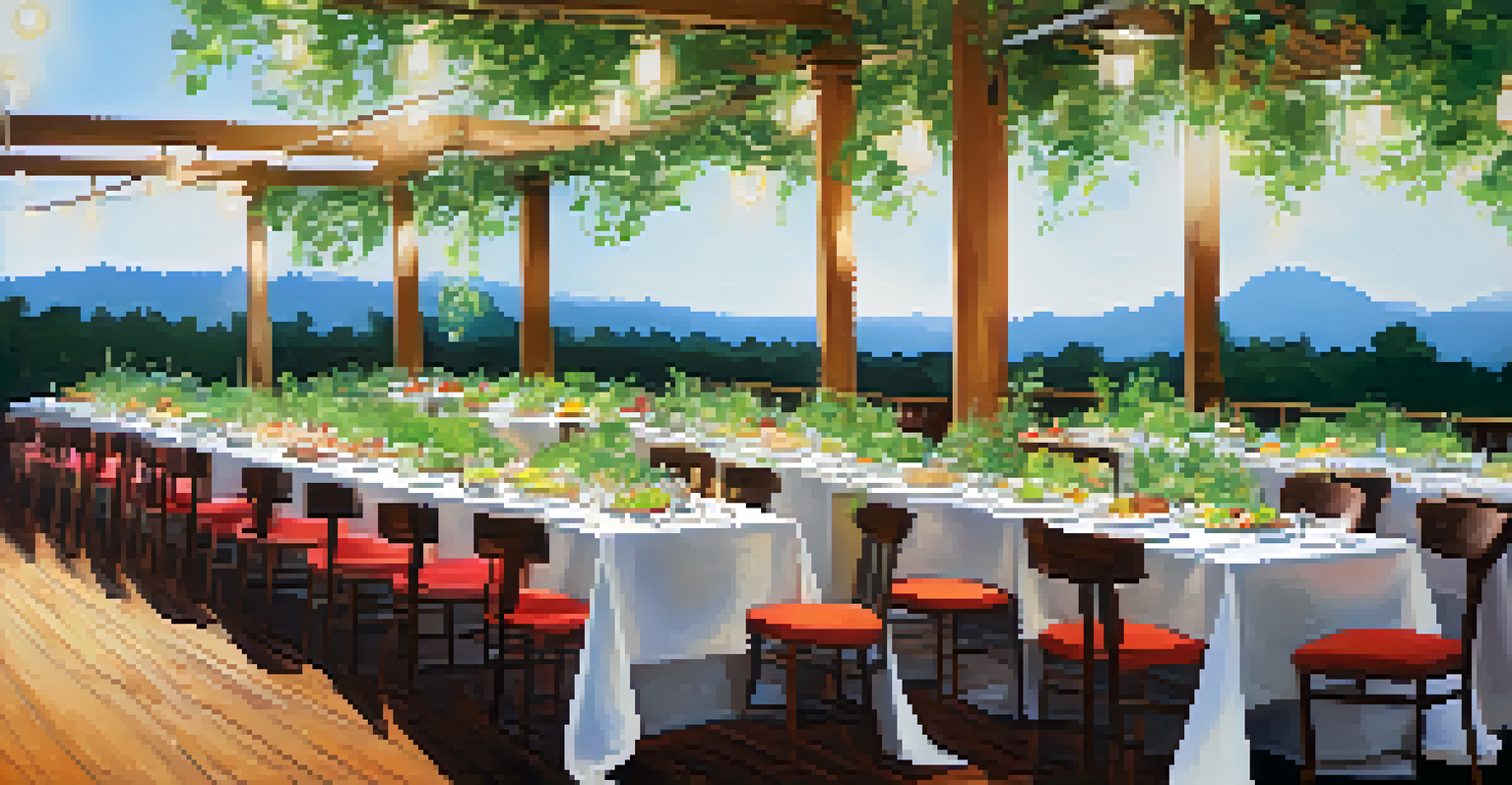 A beautifully arranged gourmet tasting table at a culinary festival with elegantly plated dishes and soft ambient lighting.