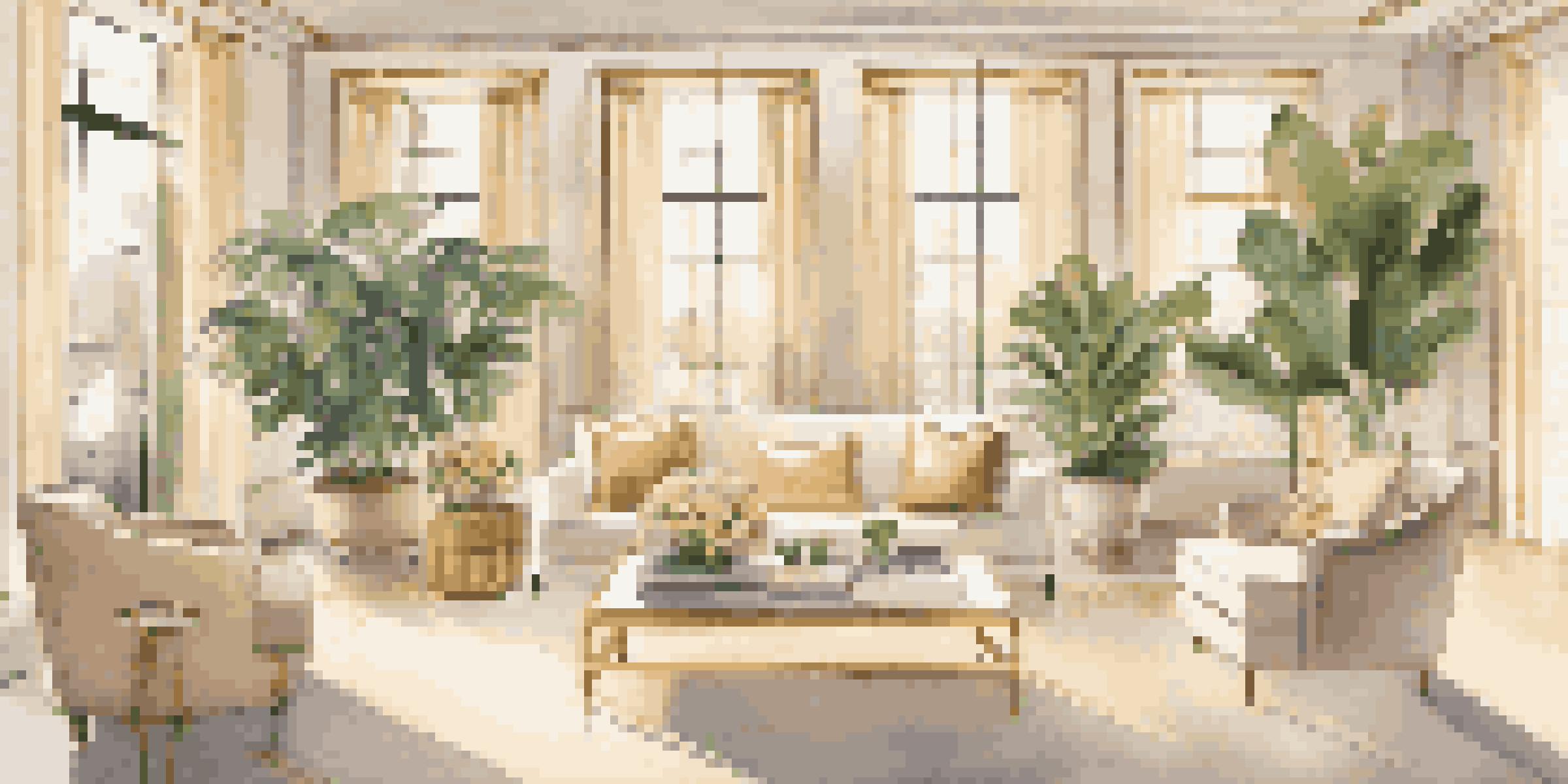 A beautifully decorated luxury coaching office with soft lighting, plush seating, and indoor plants, designed to create a serene atmosphere.