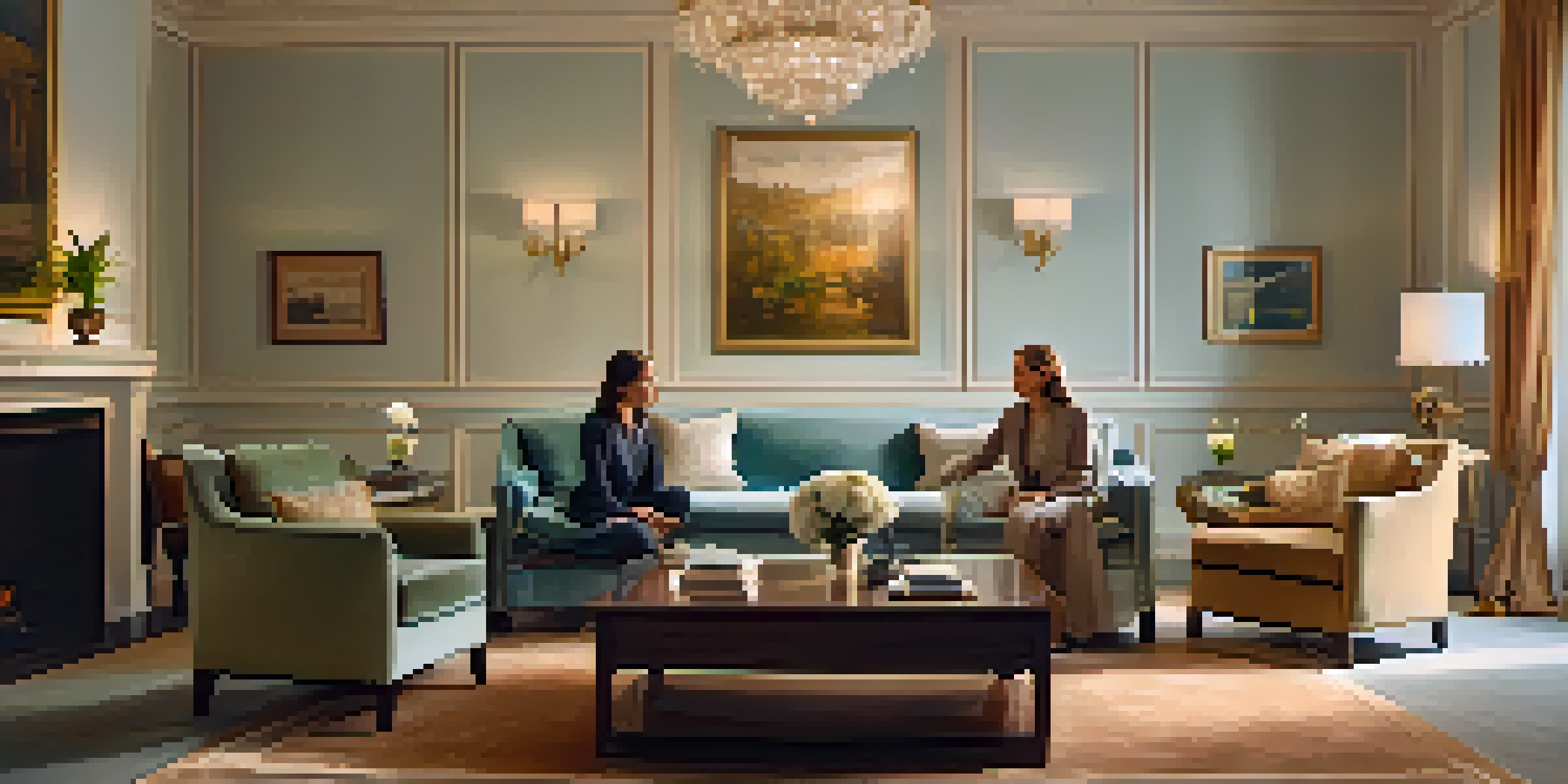 A couple engaged in a coaching session with a friendly coach in a beautifully decorated room, emphasizing intimacy and connection.