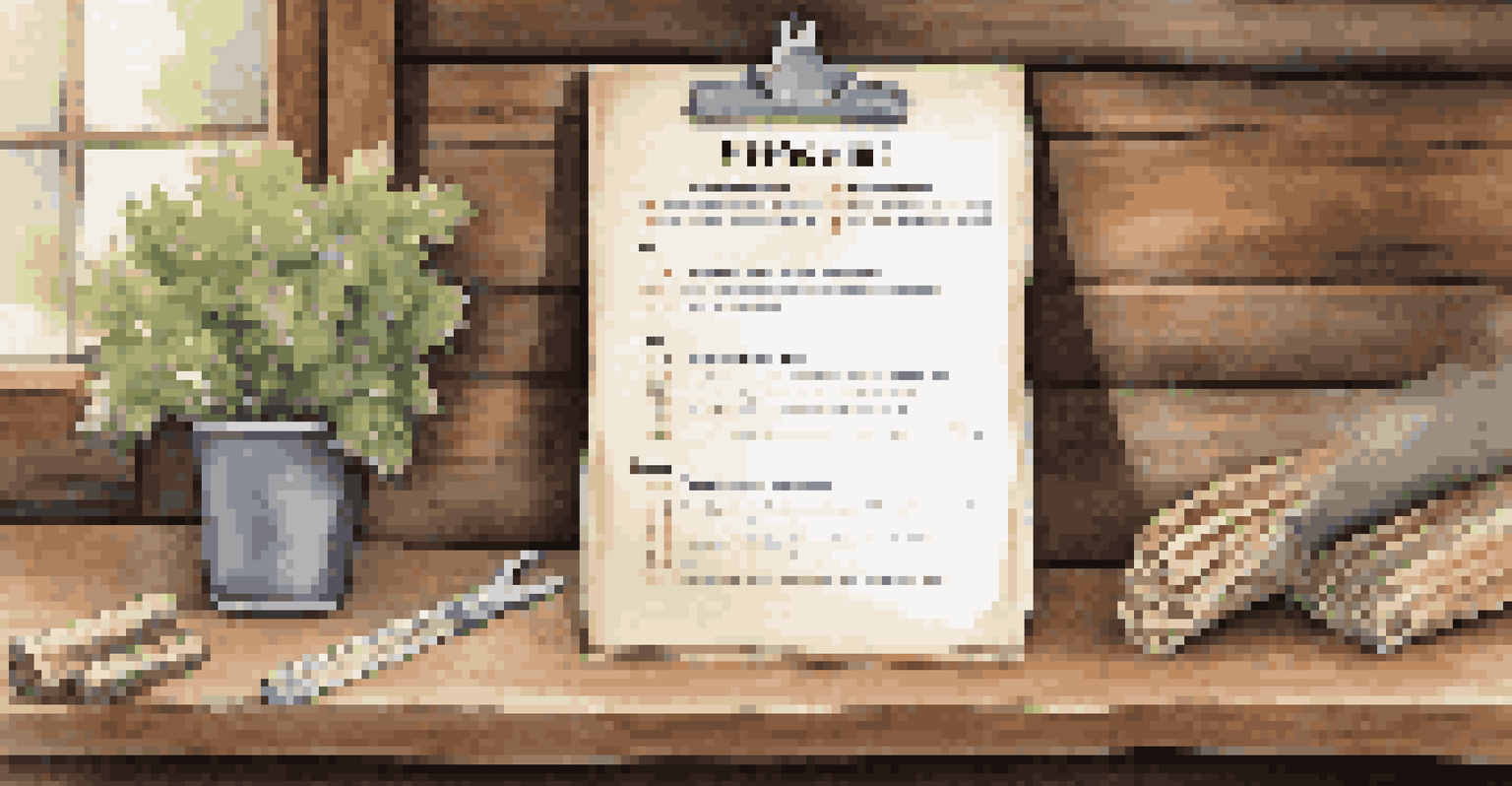 A seasonal fireplace maintenance checklist on a rustic table with firewood and tools.