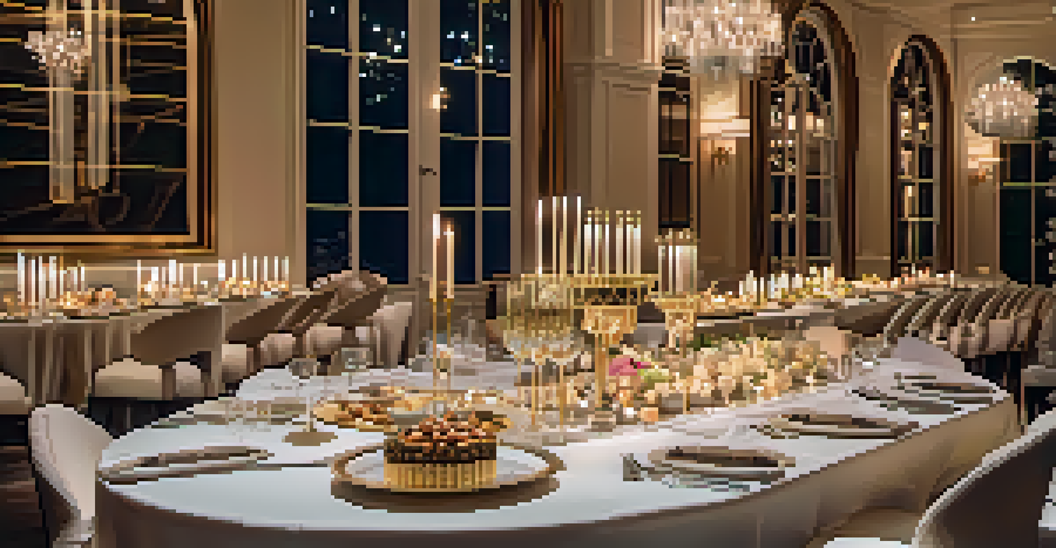 An exquisite dining setup for a VVIP event with gourmet food and elegant decor.