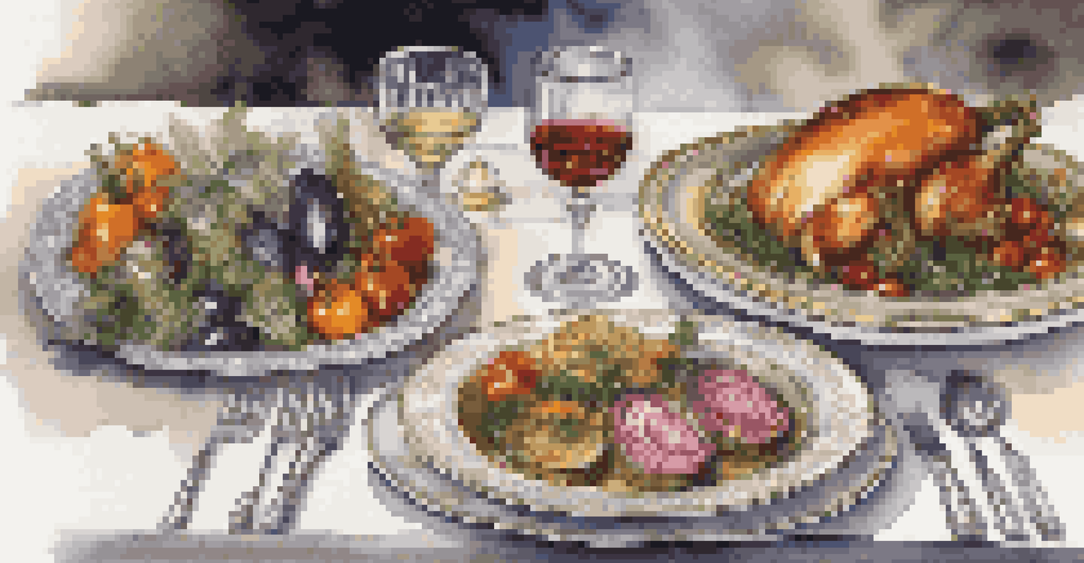 A sophisticated dining table set for a vegan meal, showcasing colorful roasted vegetables and fine dining elements.
