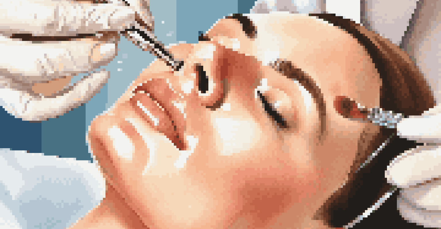 A close-up image of a woman receiving a microdermabrasion treatment, showcasing her glowing skin.