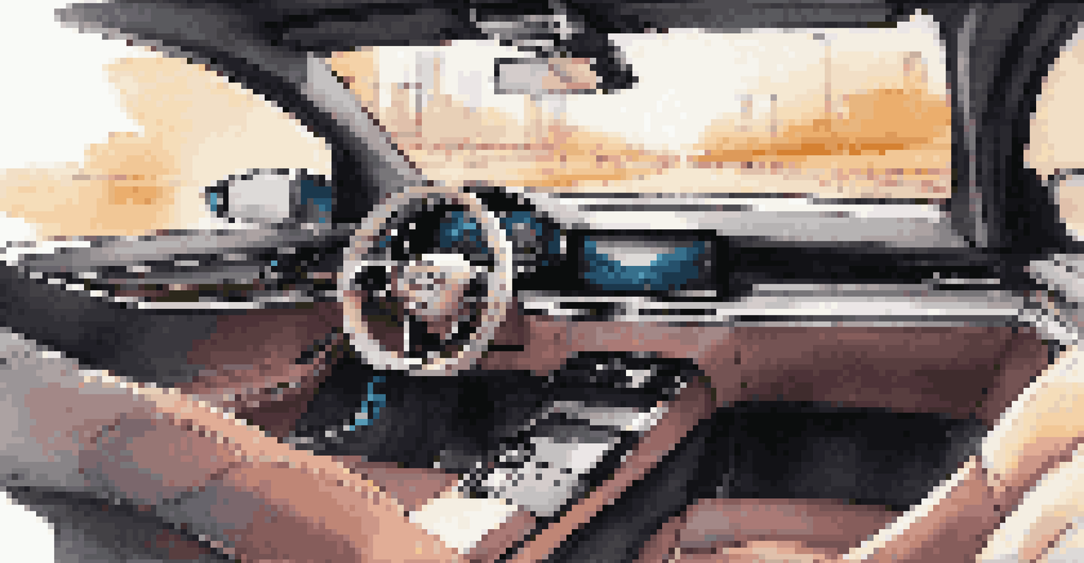 The interior of a luxury performance car featuring a modern dashboard with a touchscreen and elegant seating.