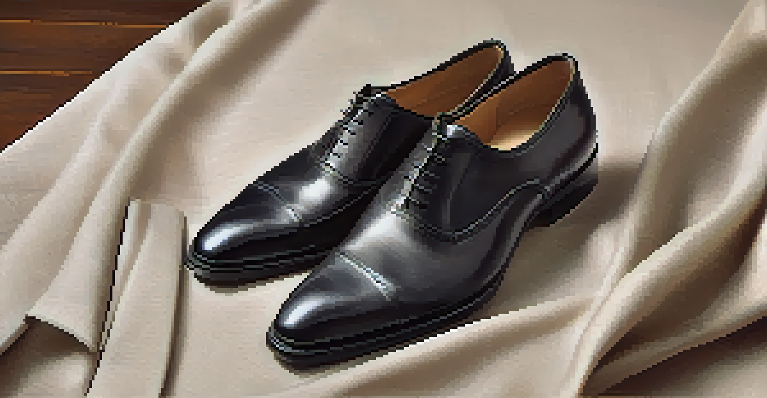 A close-up of a tailored suit, loafers, and a silk scarf on a soft linen fabric, showcasing intricate details in natural light.