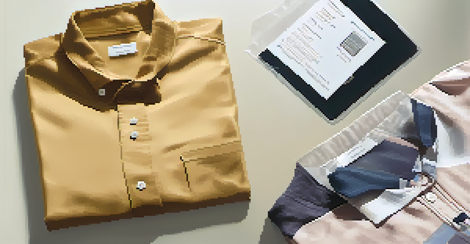 A neatly packaged luxury garment for return with a shipping label and a camera capturing the moment.