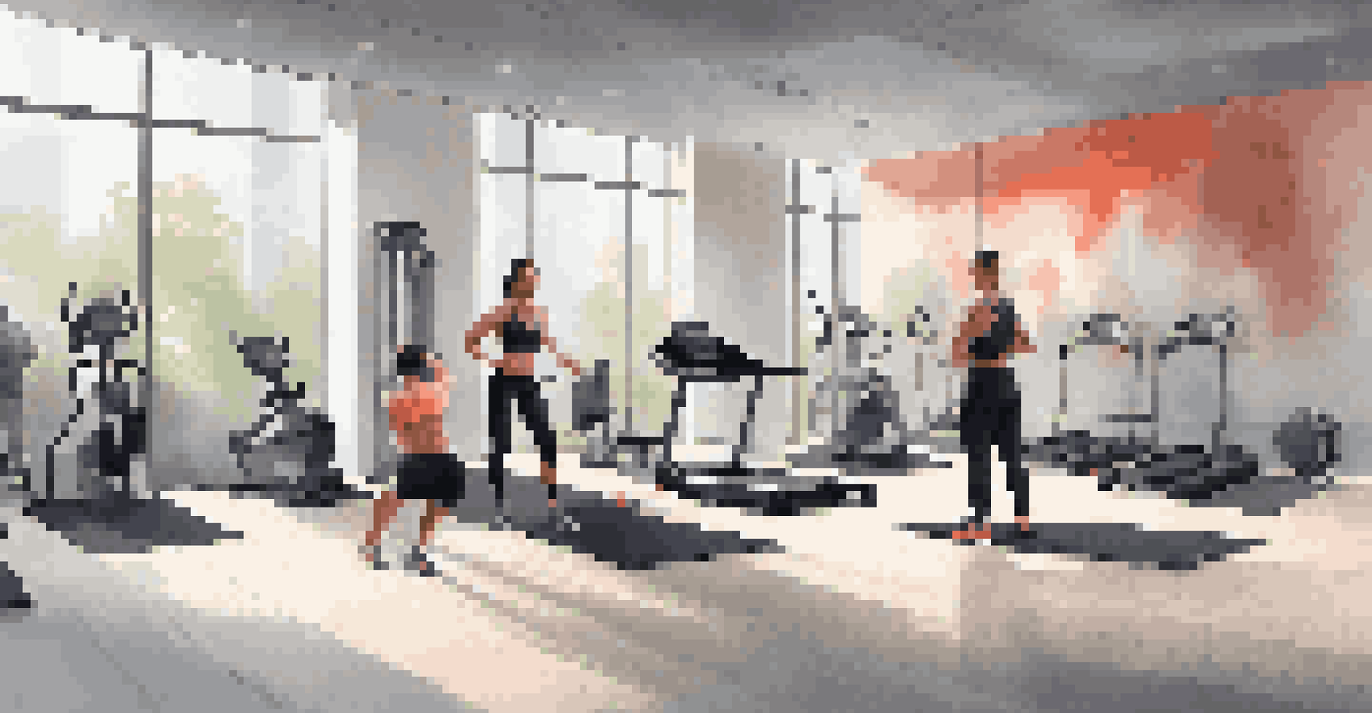 Personal training session in a luxury gym with modern design.