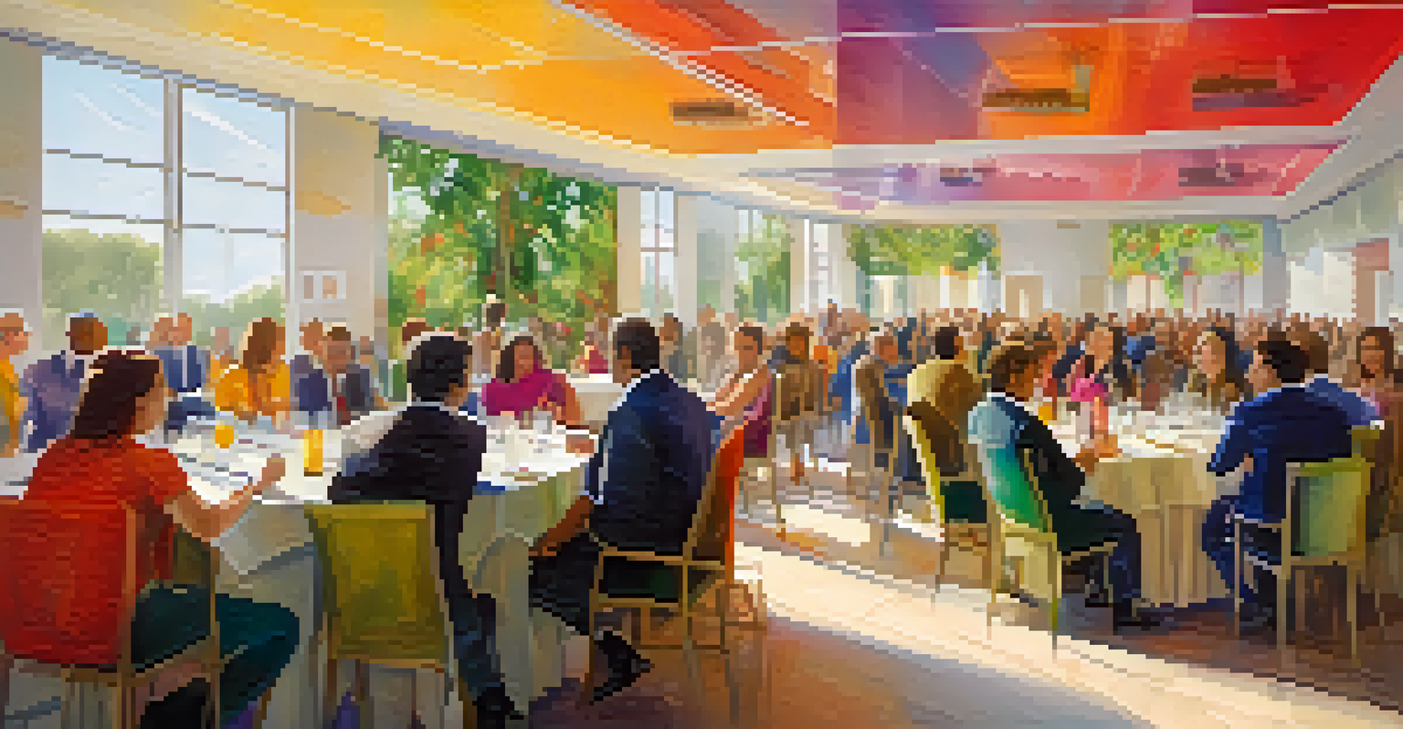 Guests actively participating in an interactive session at an event, showcasing lively discussions and a vibrant atmosphere.