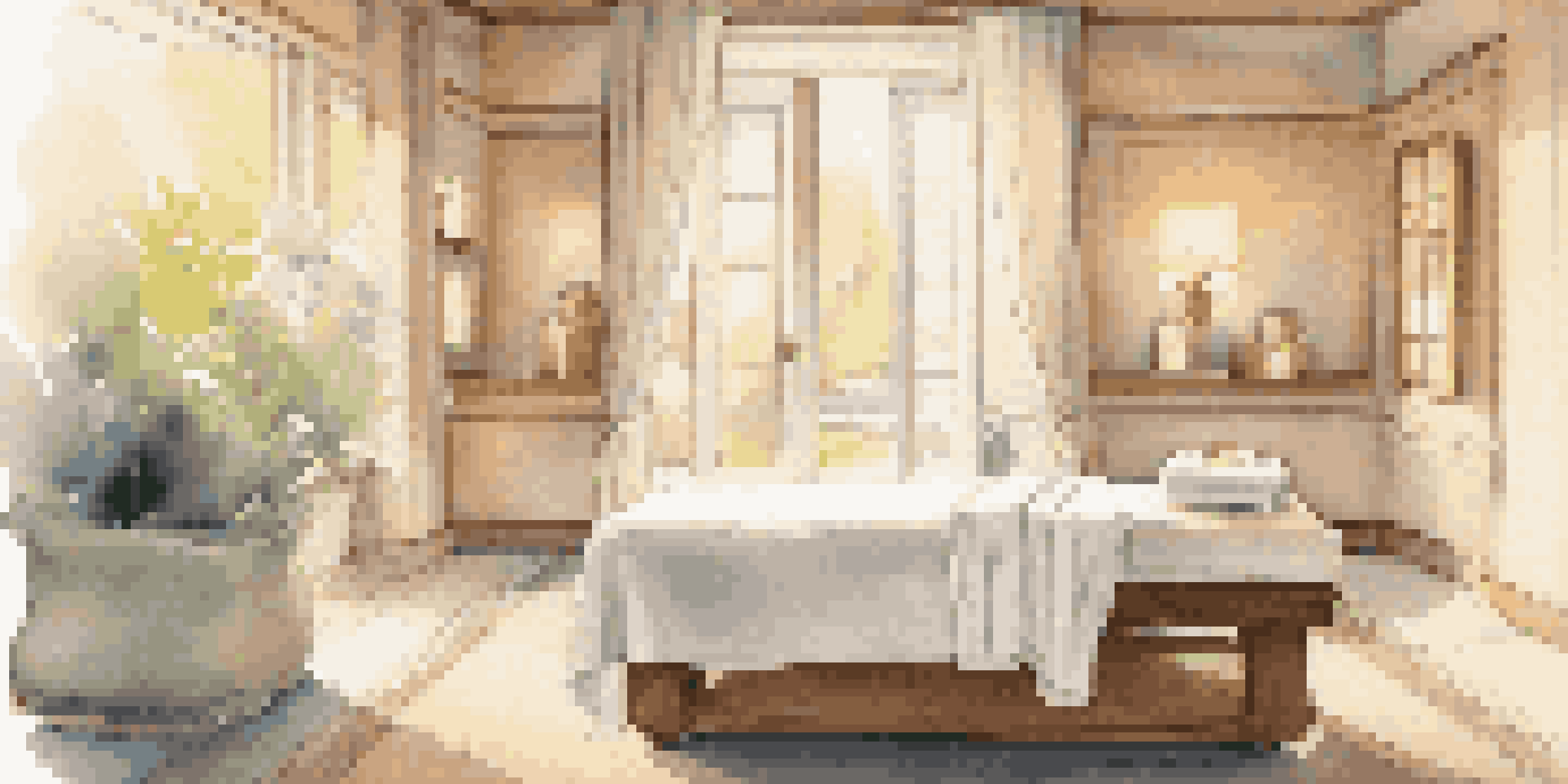 A tranquil spa environment with a treatment bed, soft towels, and natural light coming through the window.