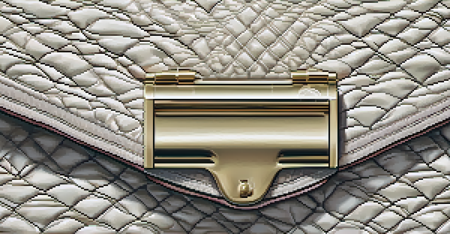 A close-up of a luxury handbag made from sustainable materials on a textured fabric.