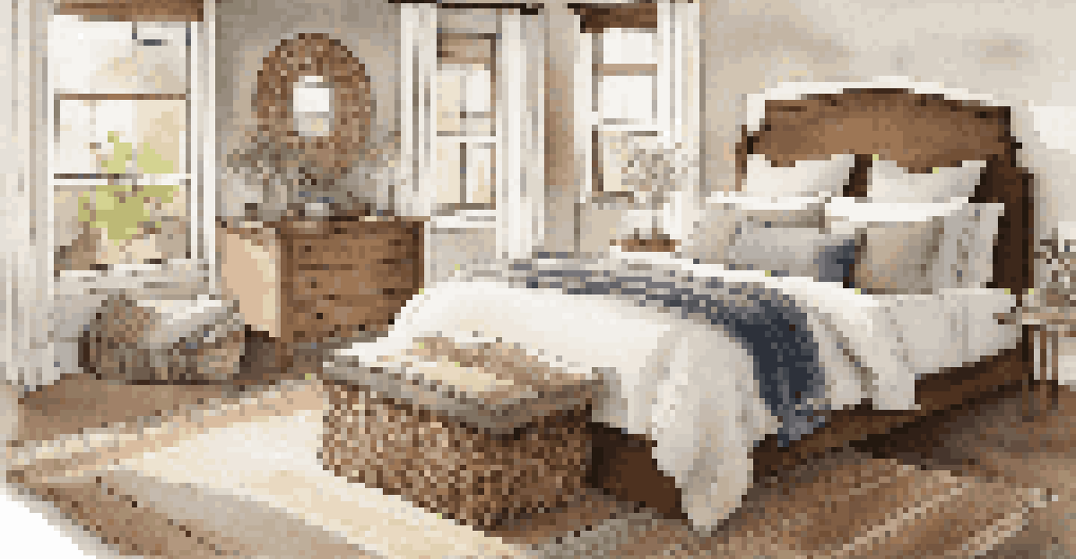 An upscale bedroom with organic cotton sheets, textured duvet, and natural light creating a cozy atmosphere.