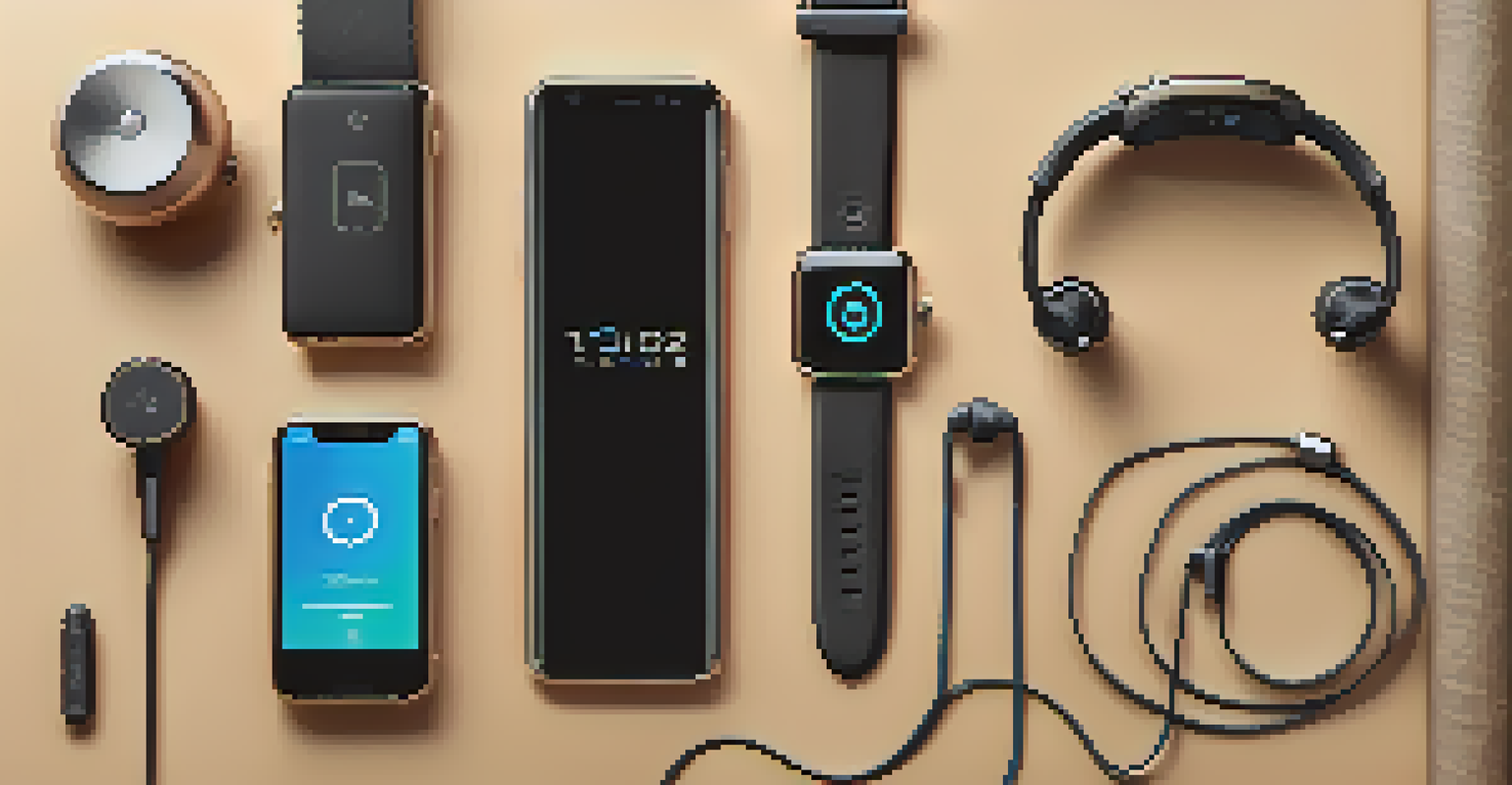 An artistic arrangement of luxury health devices on textured fabric, showcasing their premium materials and design.