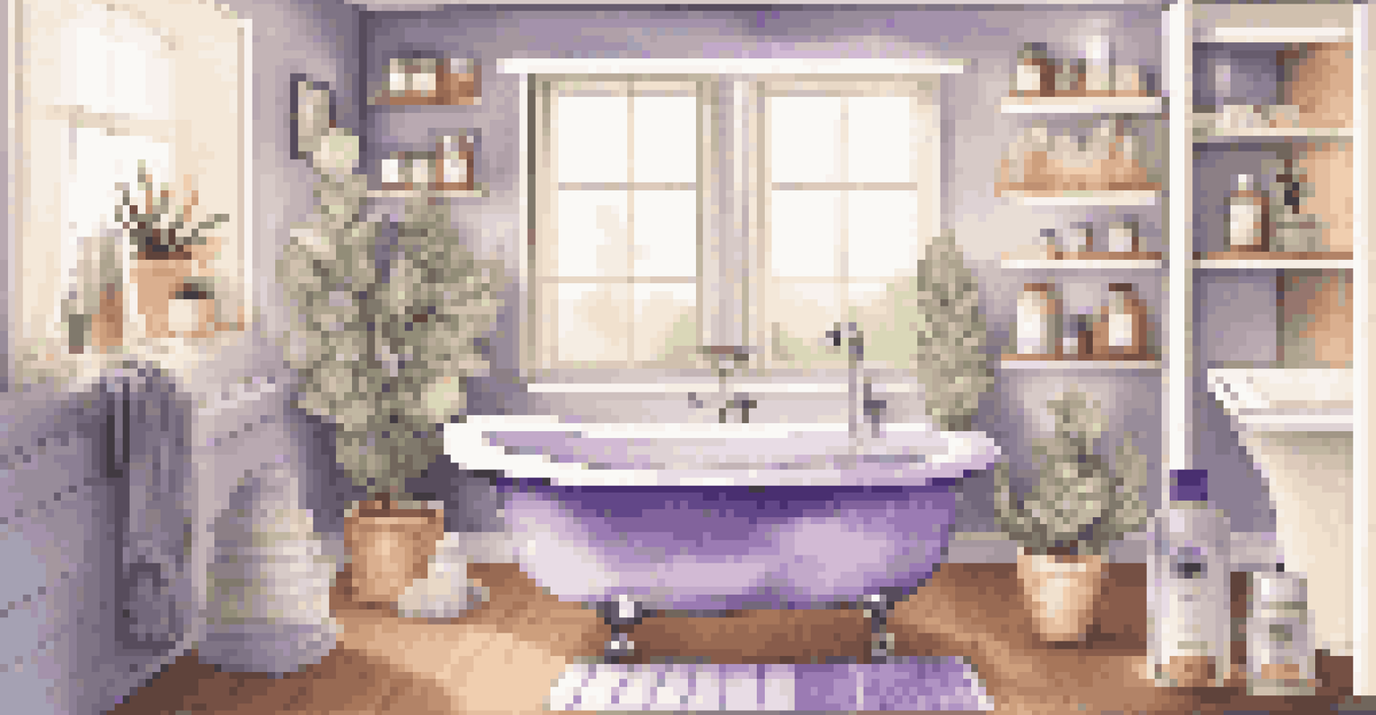 A DIY pet spa with a warm bath, gentle products, and a cozy atmosphere, enhanced by soft lighting.