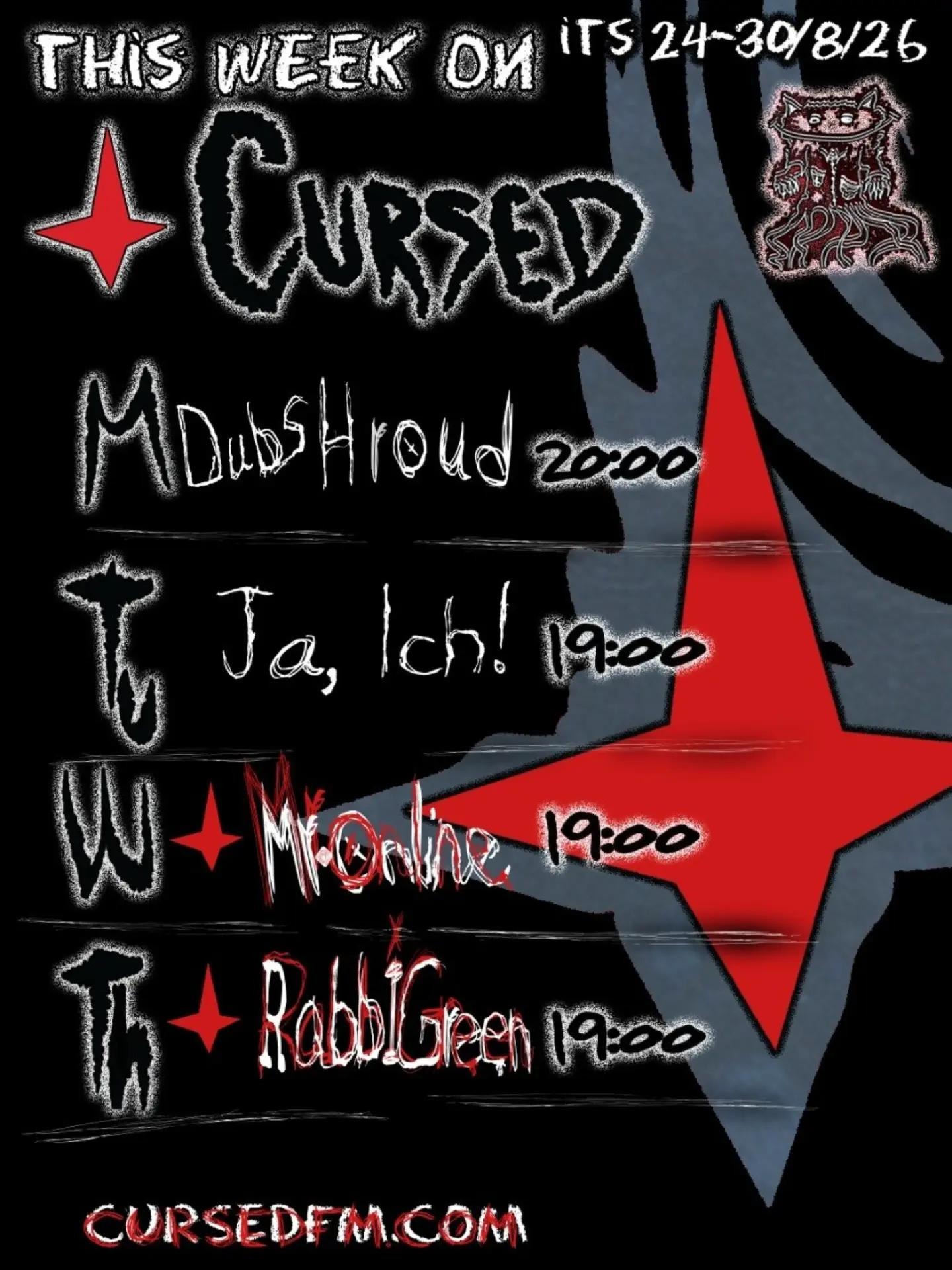CursedFM Radio Schedule Post