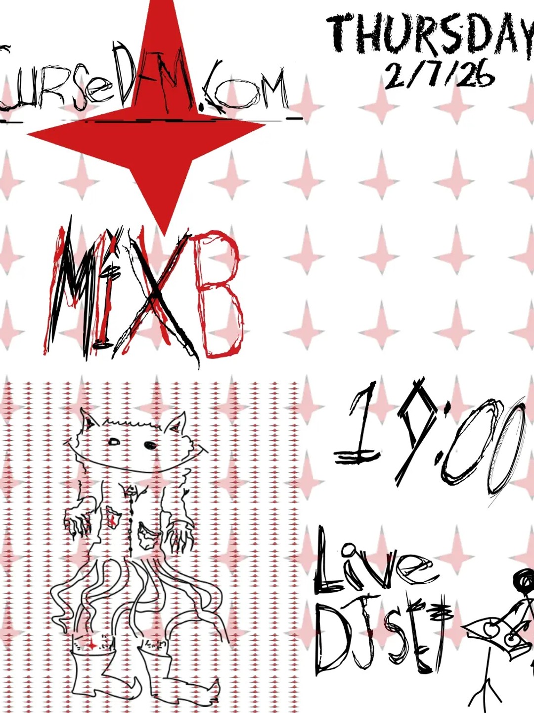CursedFM w/ MixB poster