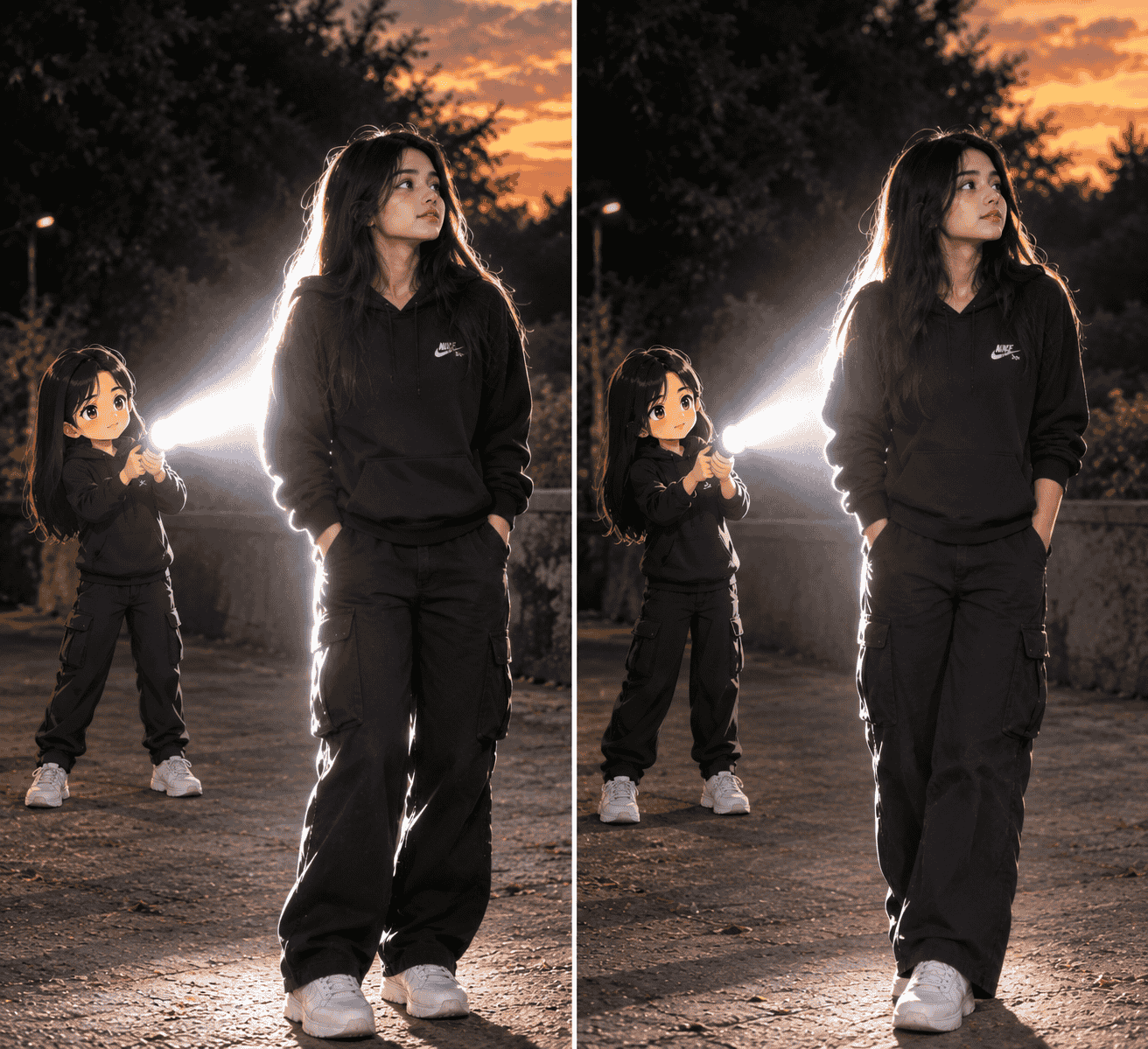 Second Anime Flashlight AI Photo Editing Prompt