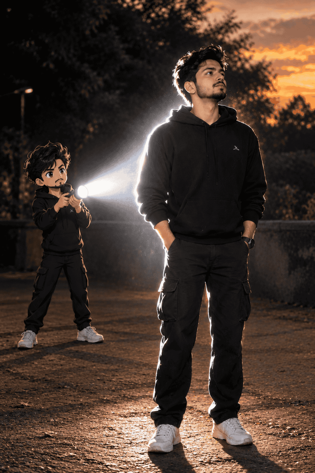 Anime Flashlight AI Photo Editing Prompt