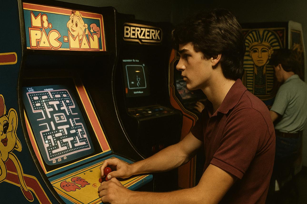 80s AI Portrait Prompt #3 – Vintage Arcade Adventure