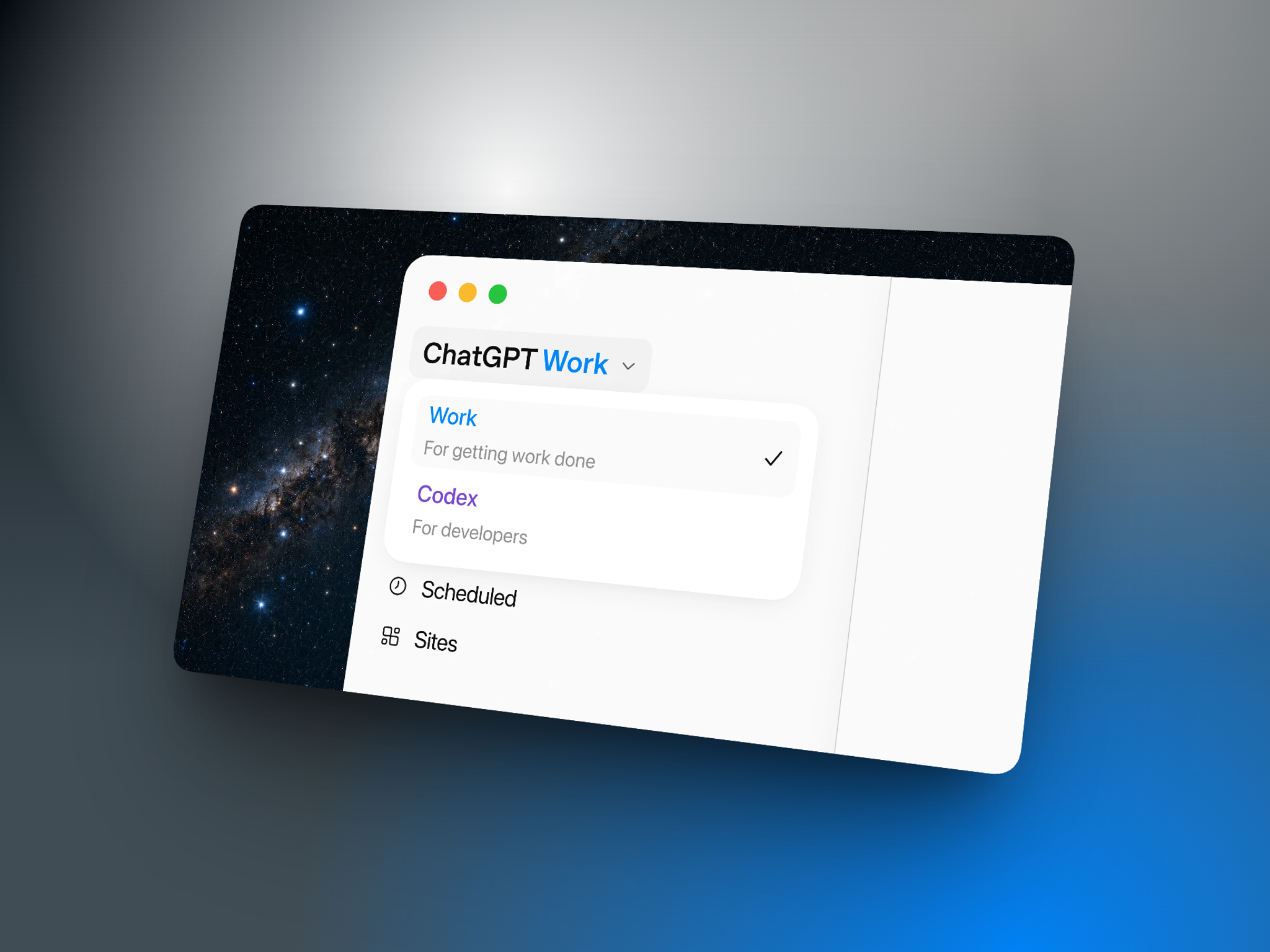 Chat GPT Work visuel weergeven in het dashboard