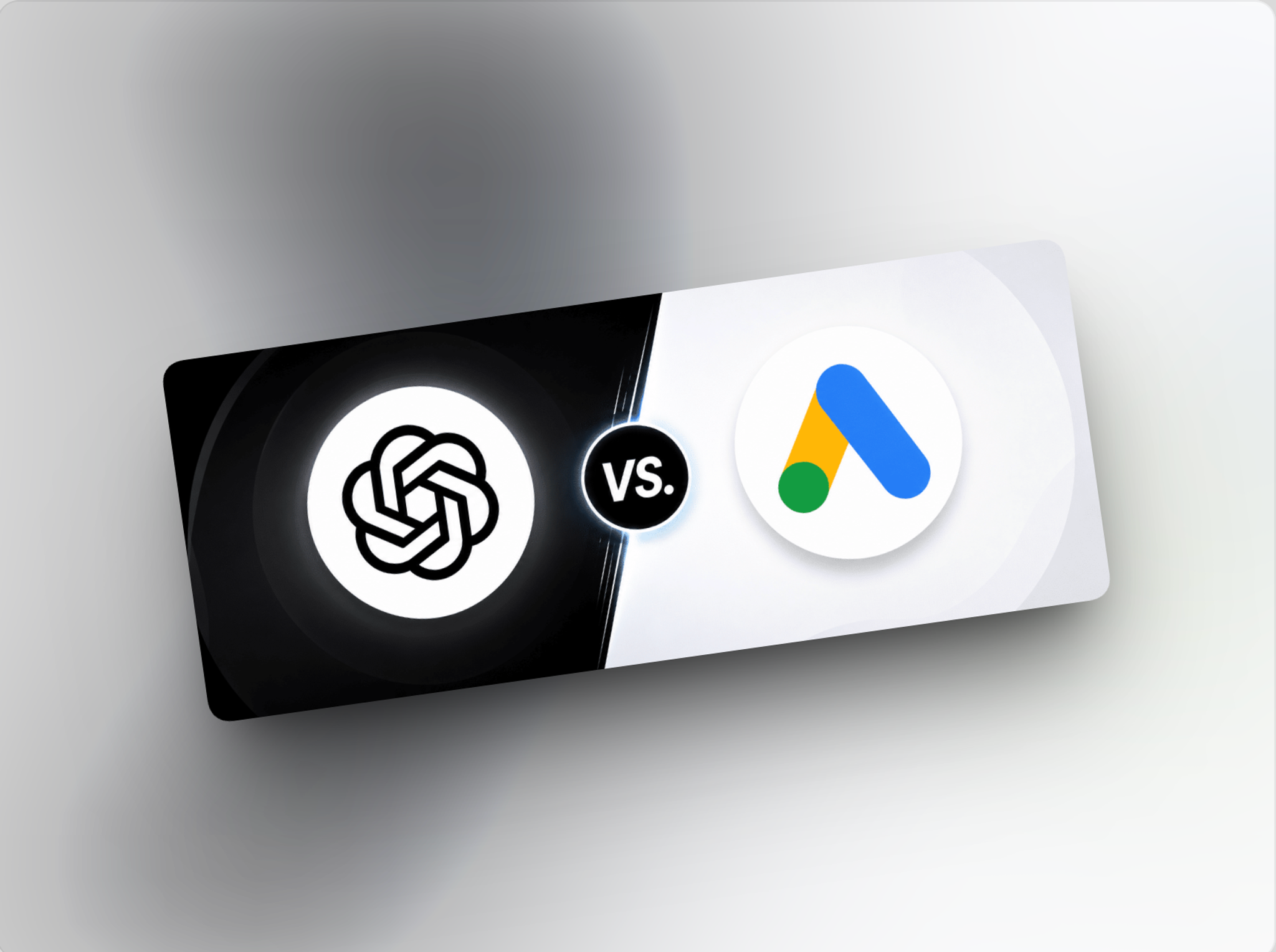 ChatGPT-logo tegenover het Google Ads-logo