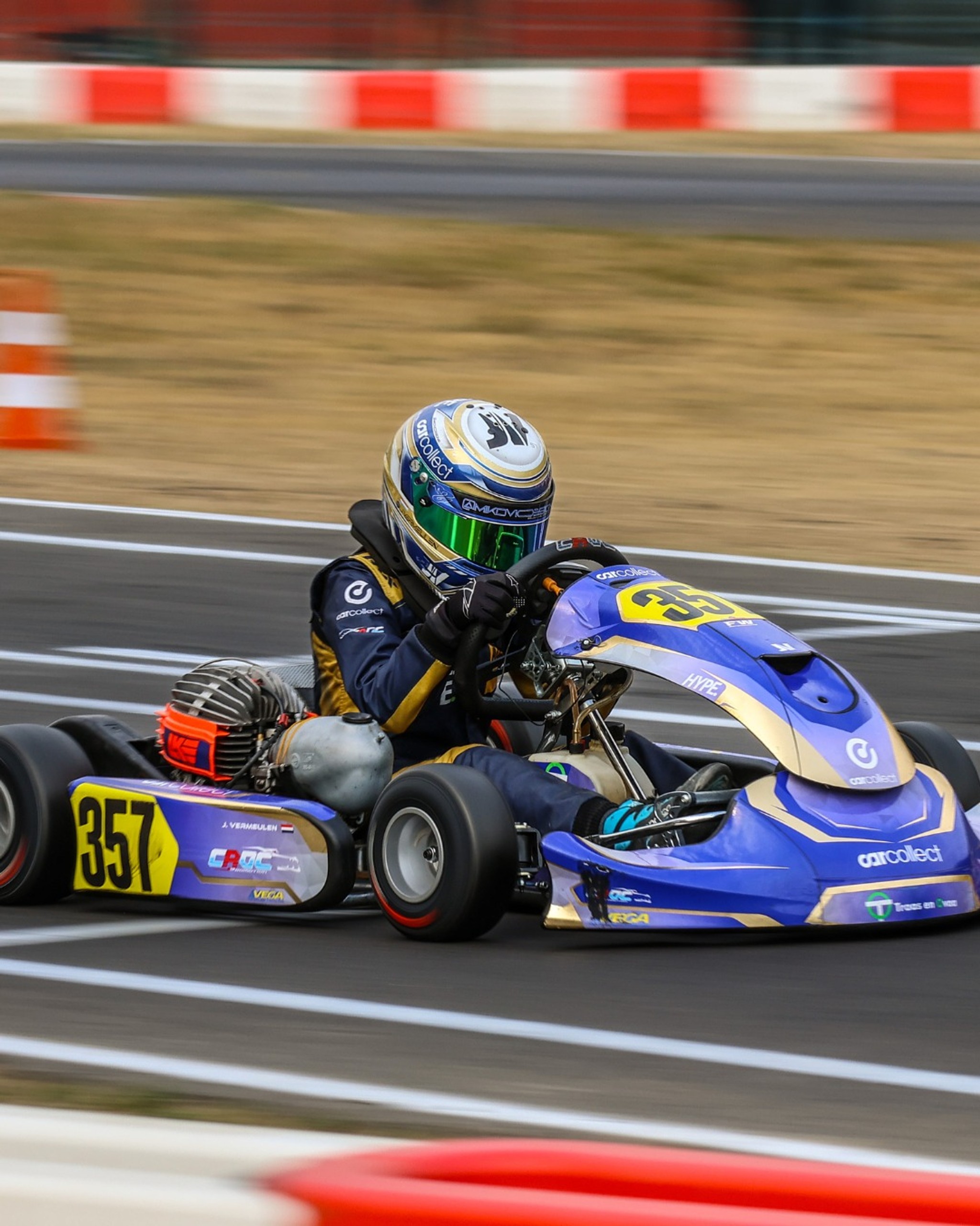 Jay Vermeulen in actie op de kartbaan