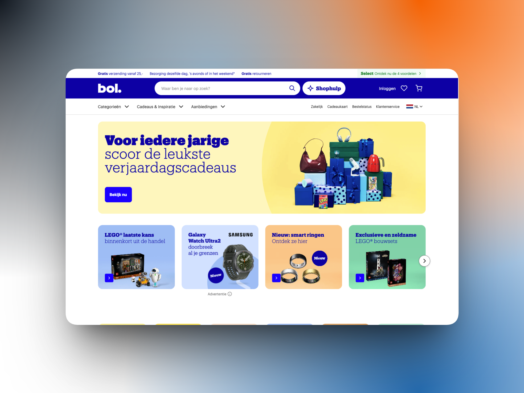 De homepage van Bol.com