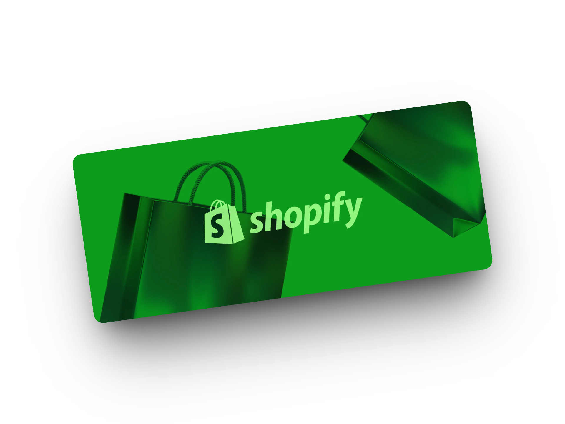 Shopify-logo met groene boodschappentassen