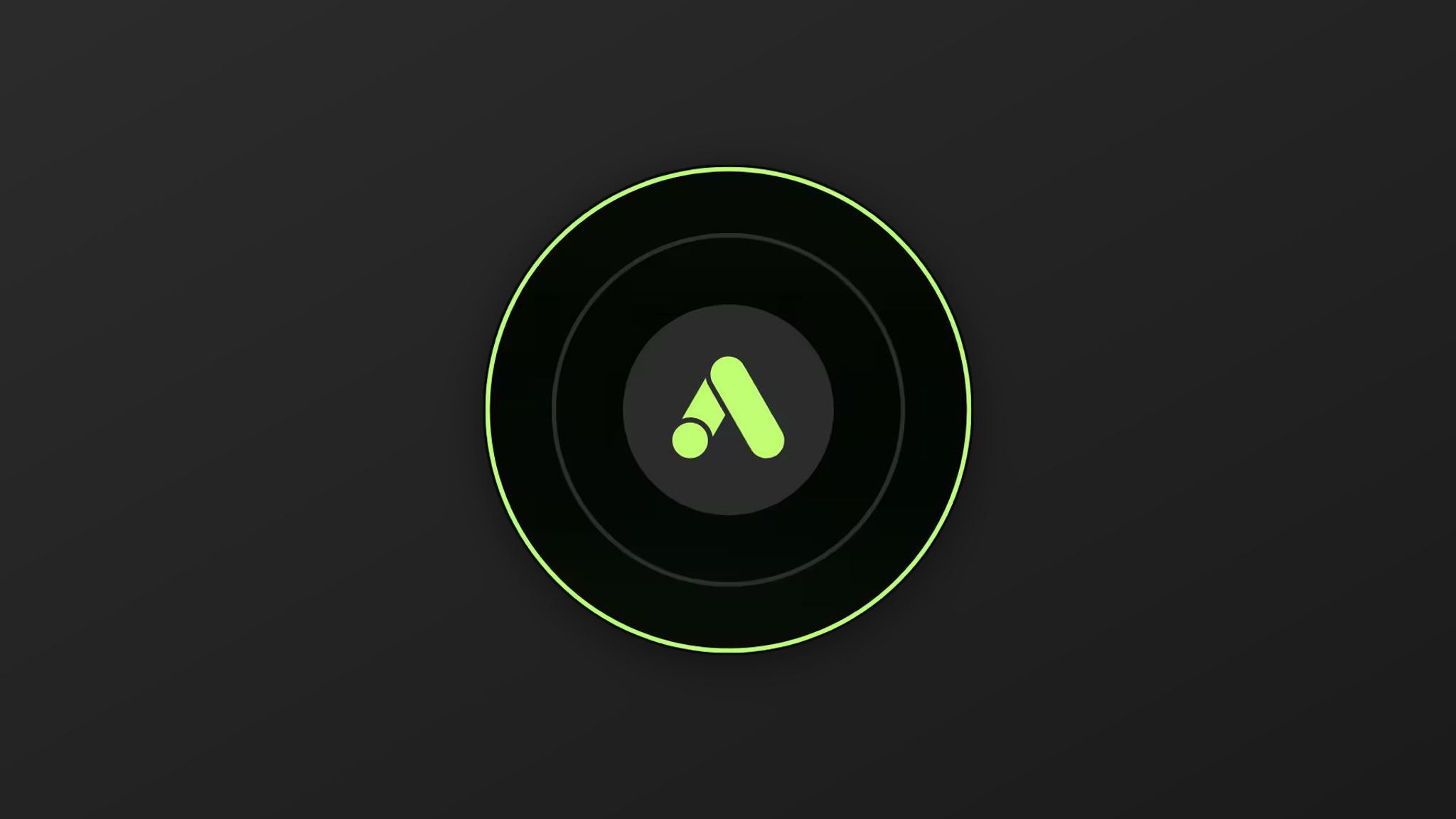 Google Ads-logo in een groene cirkel op een zwarte achtergrond