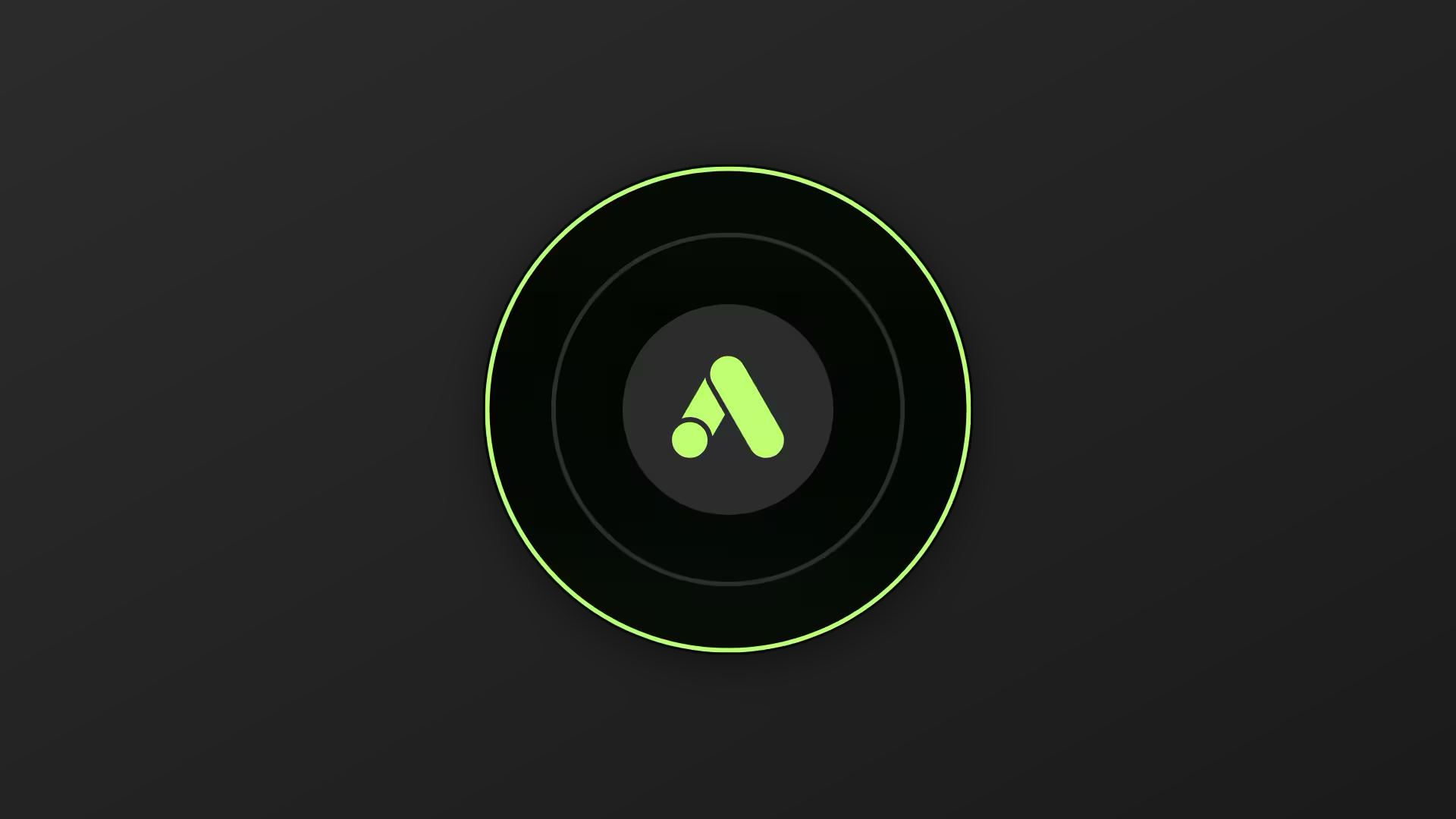 Google Ads-logo in een groene cirkel op een zwarte achtergrond
