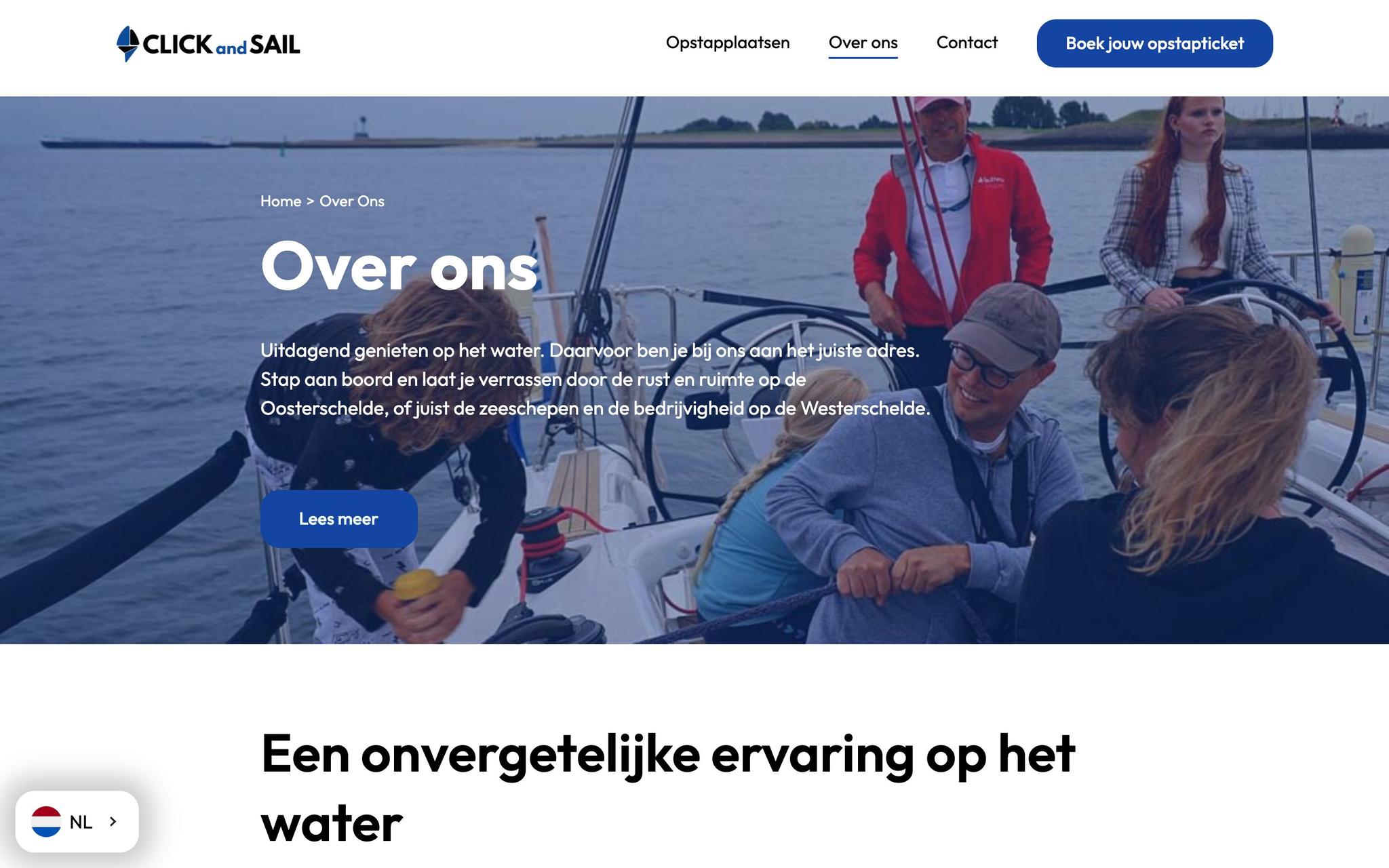 Over ons-pagina van Click and Sail