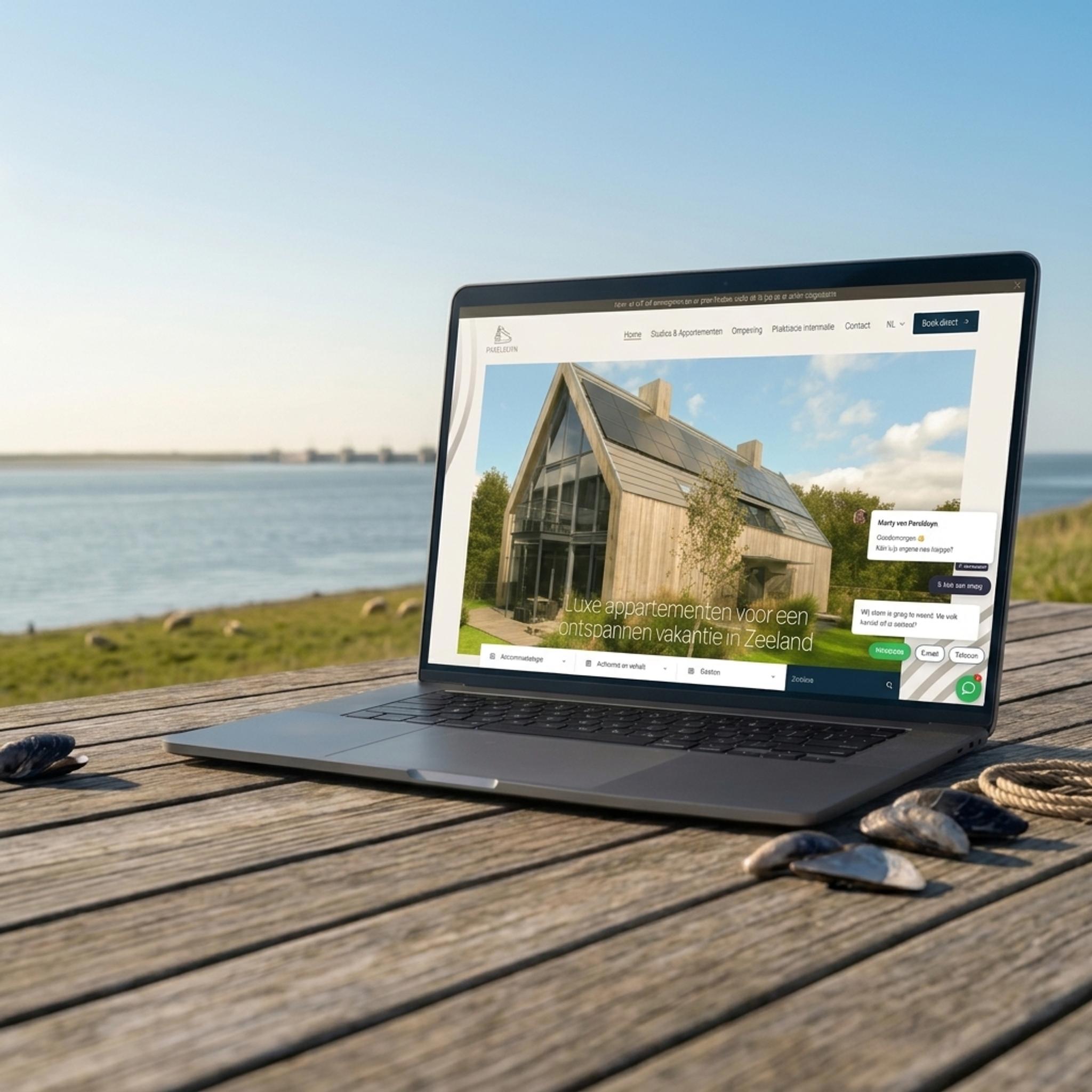 Website van Parelduyn op laptop