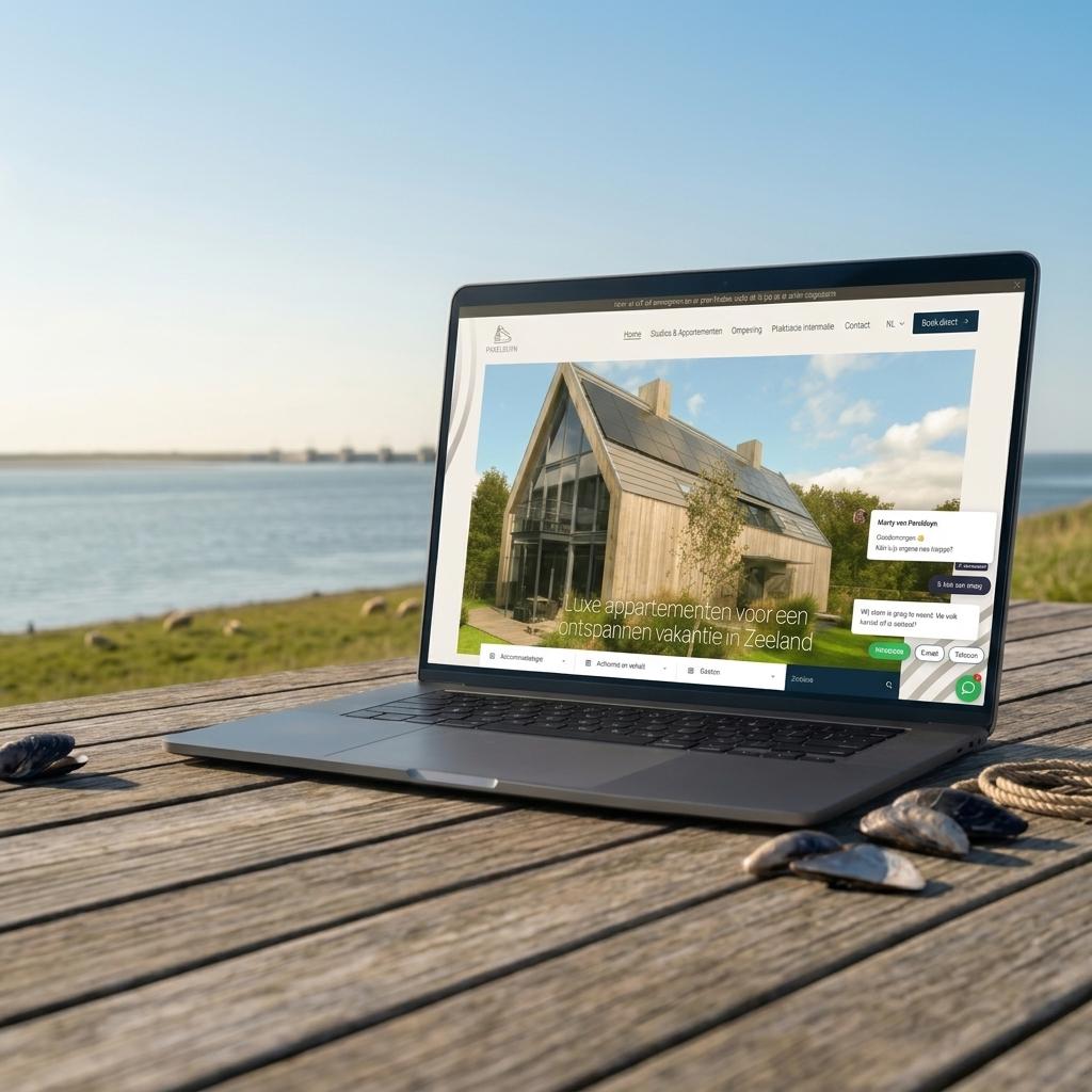 Website van Parelduyn op laptop