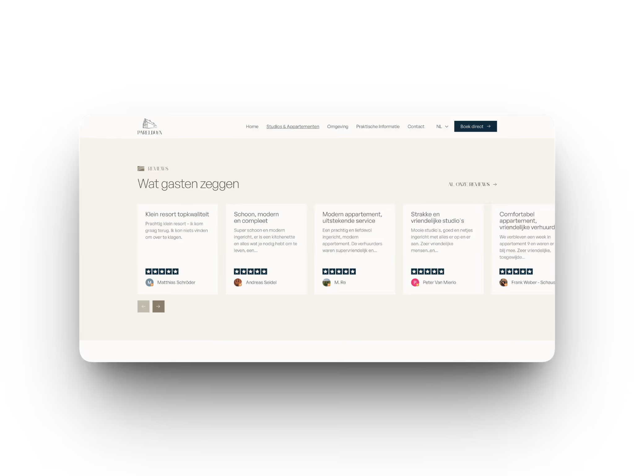 Review sectie van parelduyn