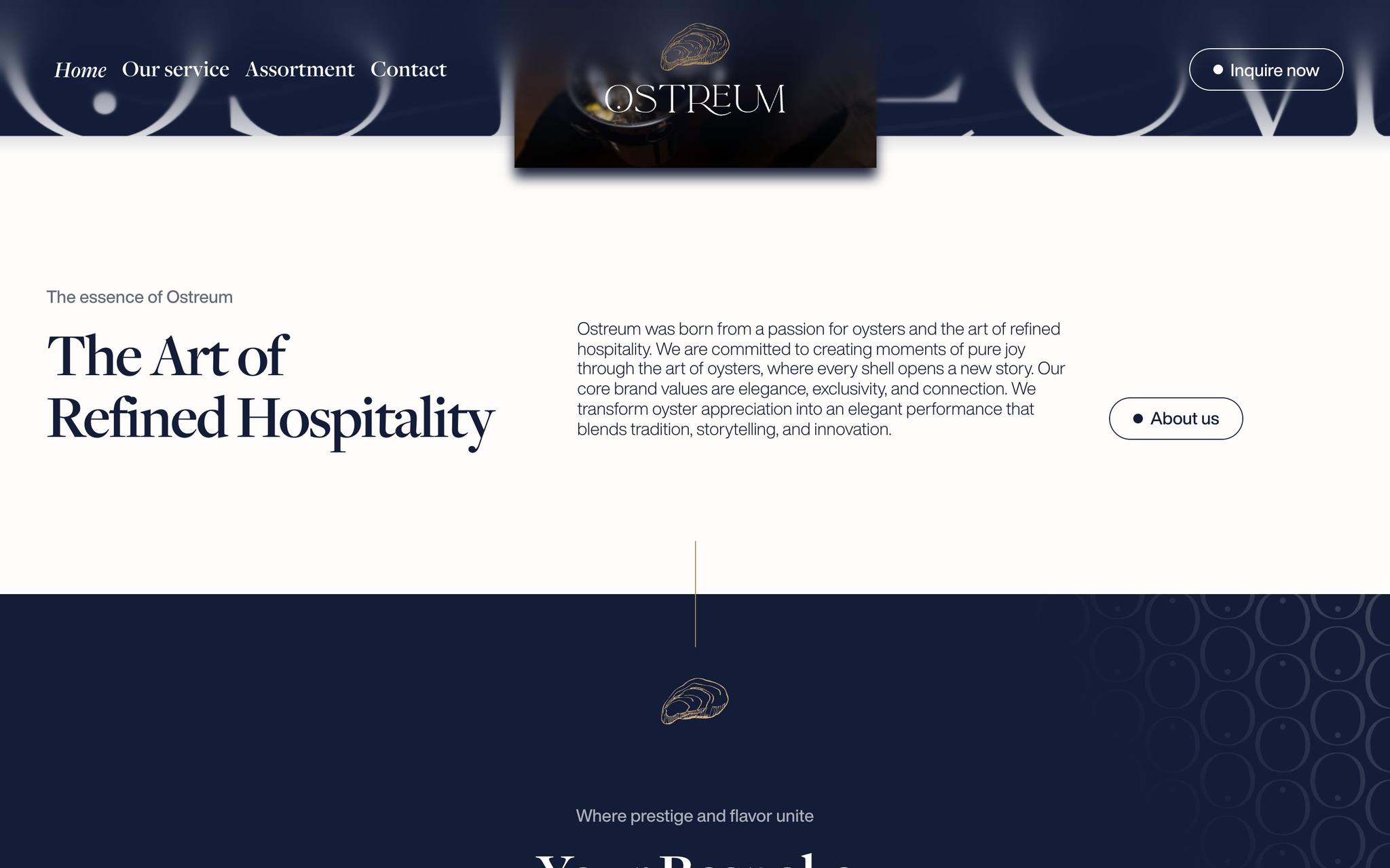 Onderdeel van de homepage van Ostreum