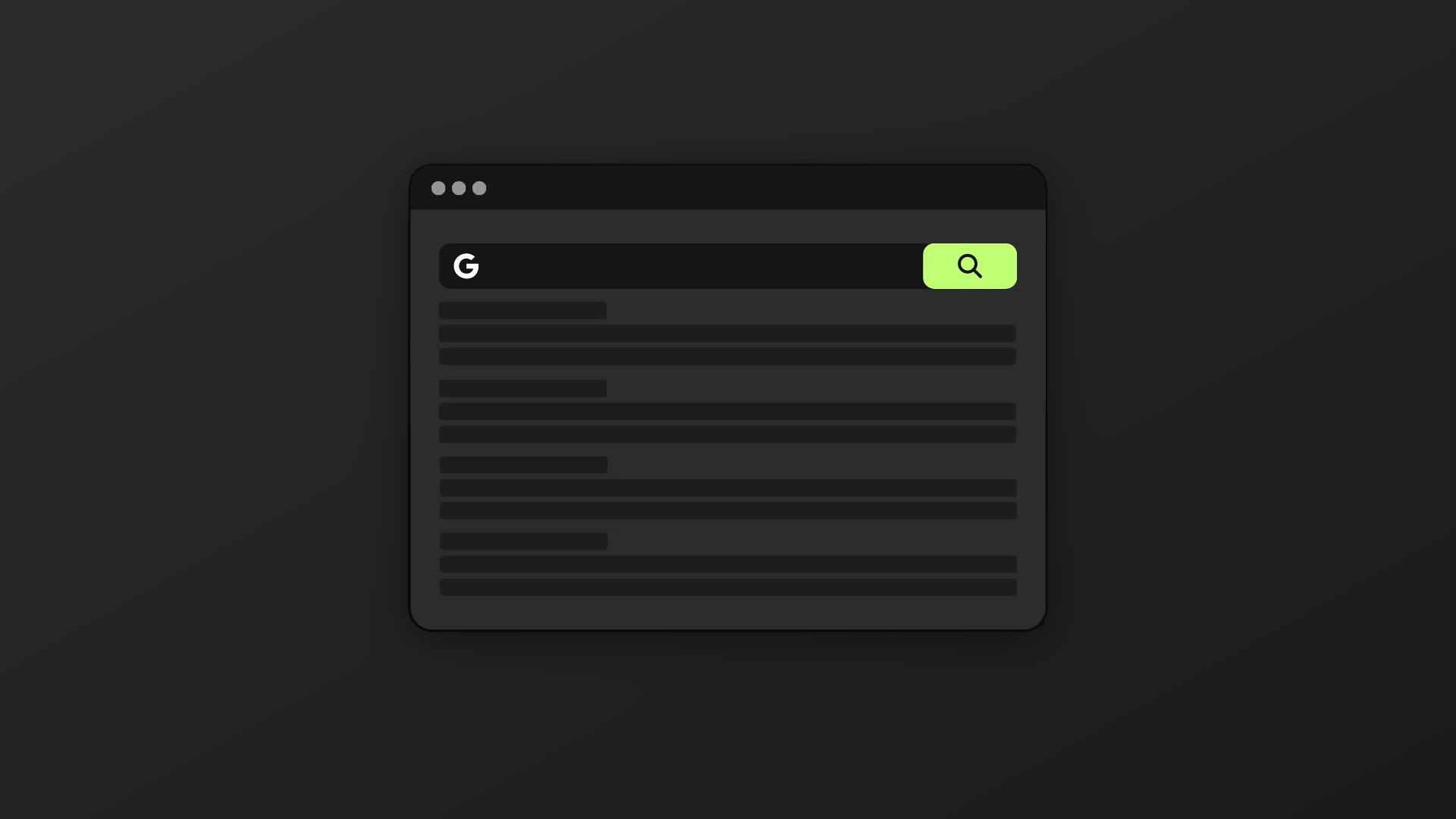 Browservenster met een Google-zoekbalk en zoekresultaten