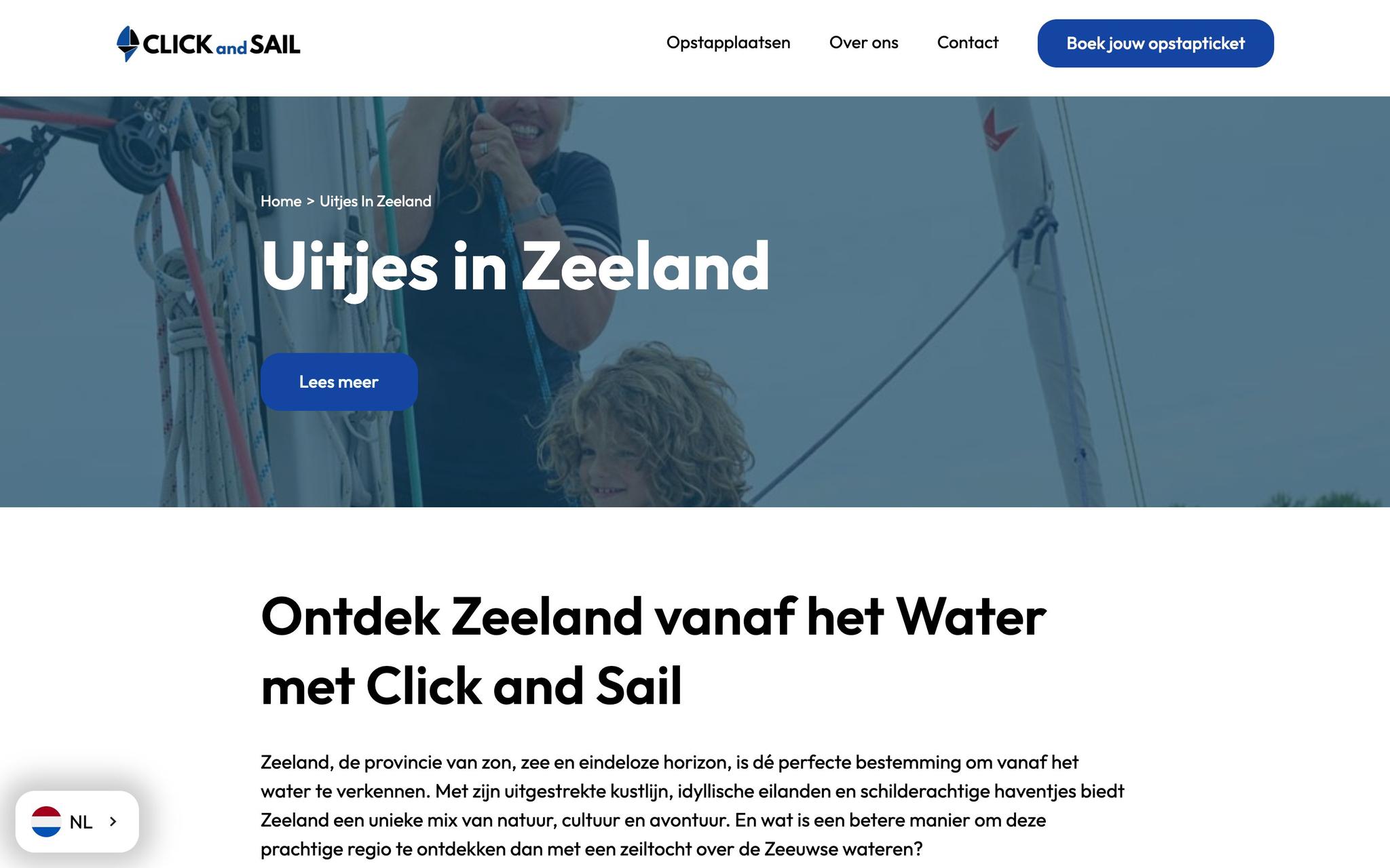 Pagina over uitjes in Zeeland bij Click and Sail