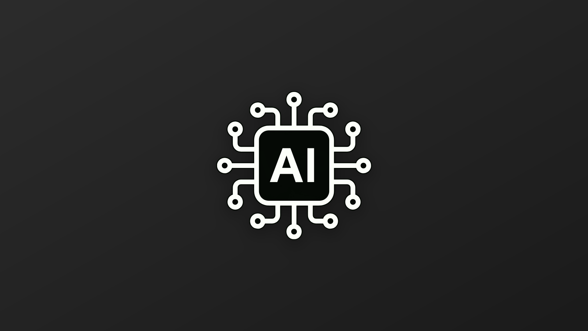 Icoon van een AI-chip op een zwart-groene achtergrond