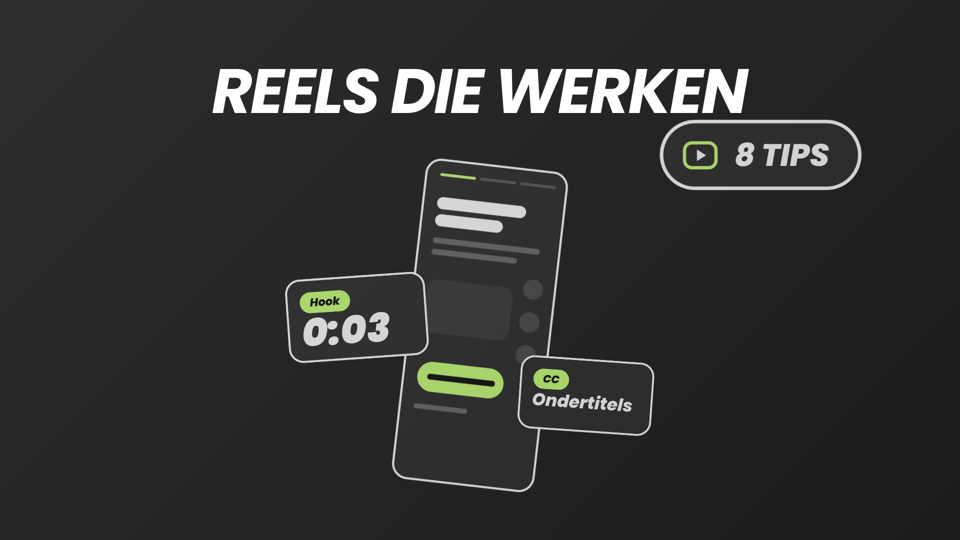 Omslag kaart van reels die werken, 8 tips