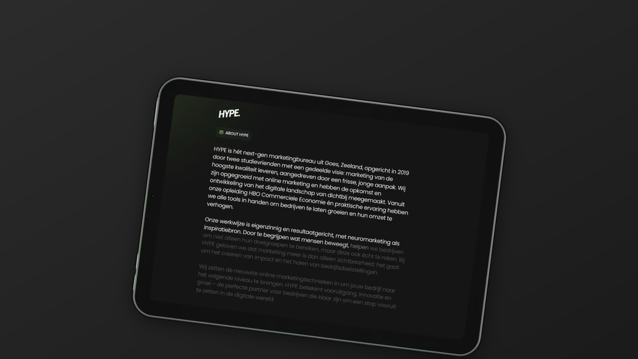 Wat is Hype uitgelegd op de website