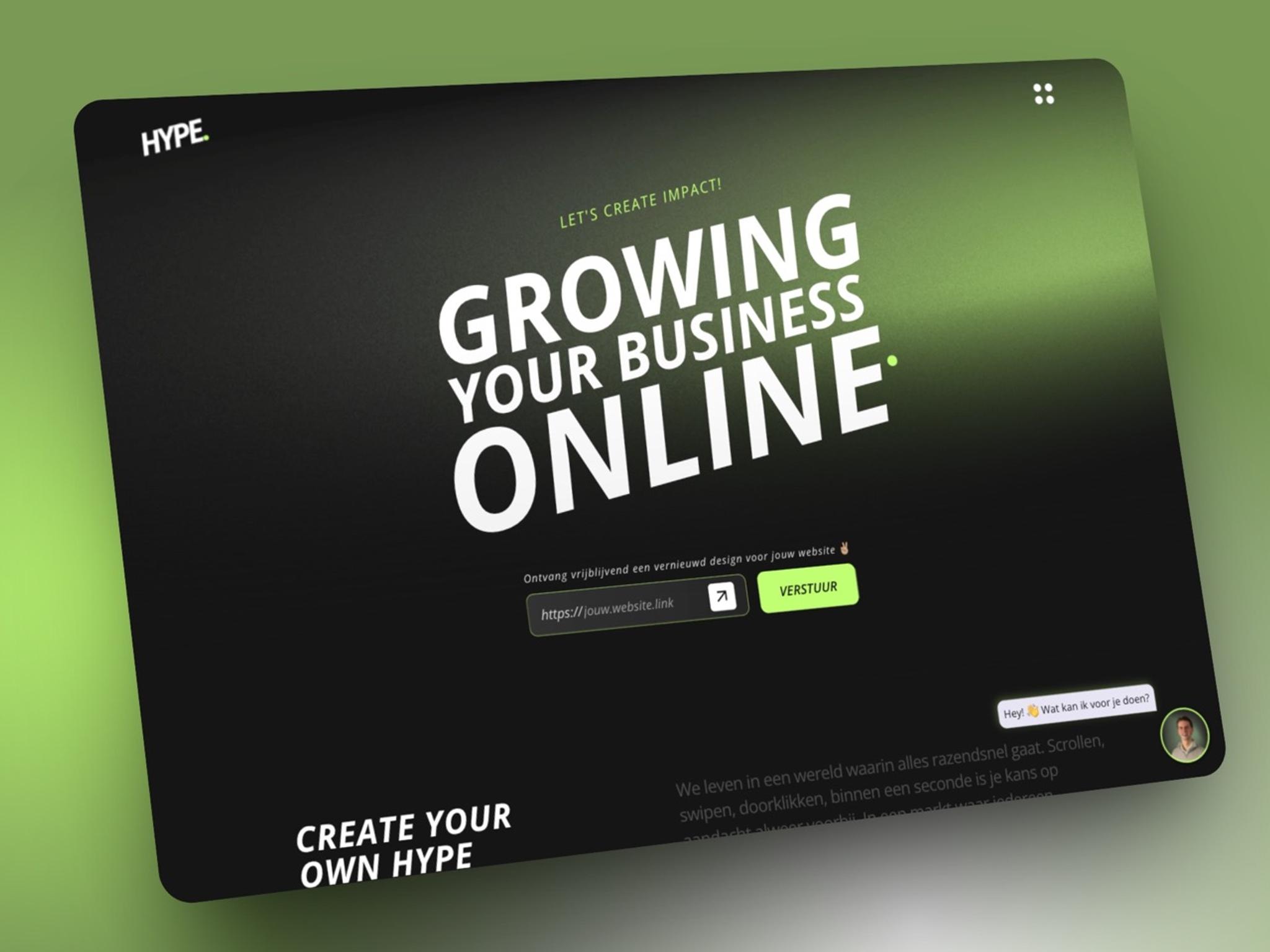 Functionele animaties op de website van HYPE Agency