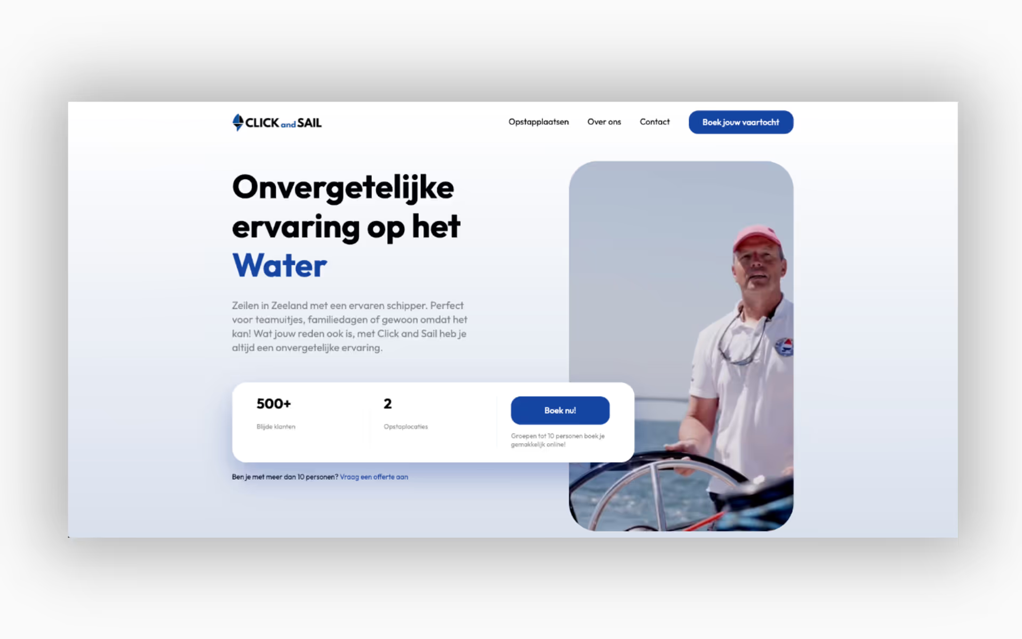 Contact pagina van Click And Sail