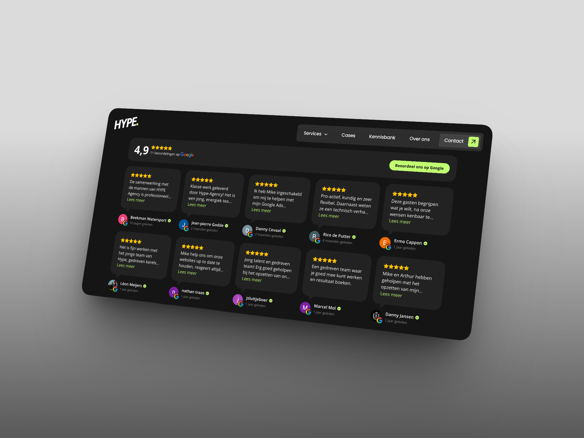 De review page van HYPE Agency
