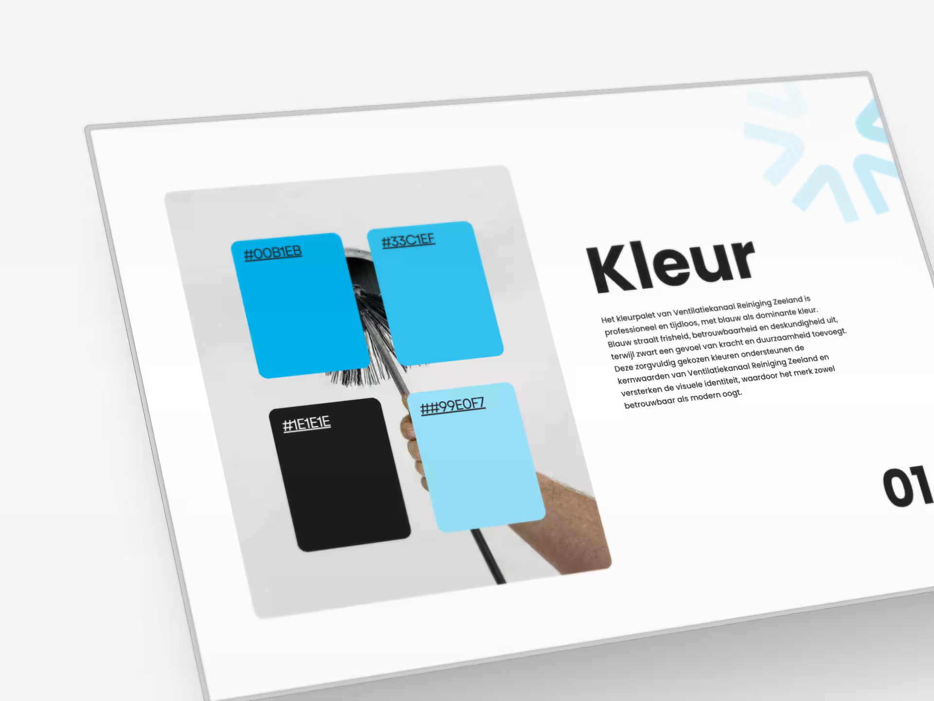 Huisstijl kleuren van Ventilatiekanaalreiniging Zeeland