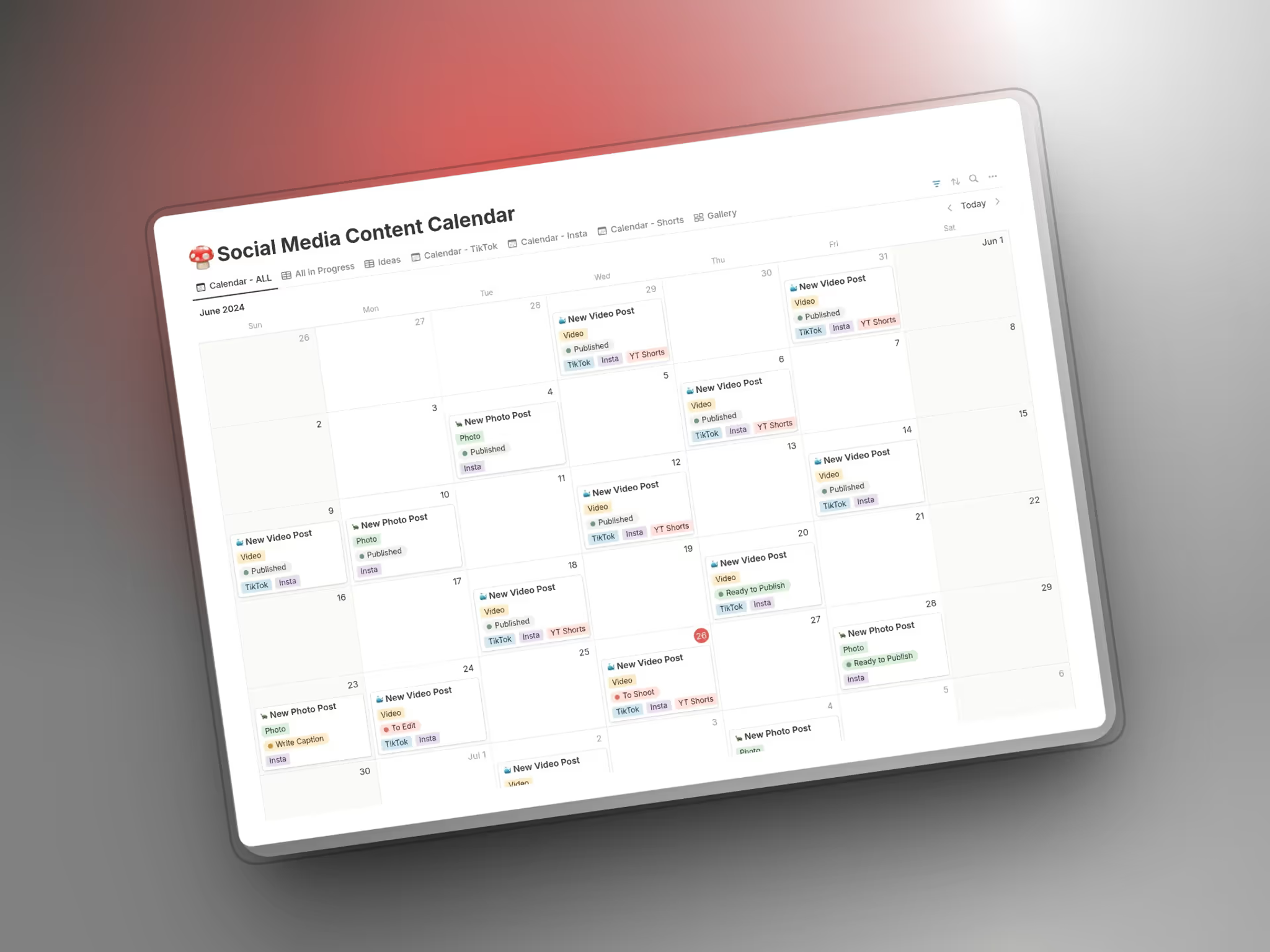 Voorbeeld Content Kalender