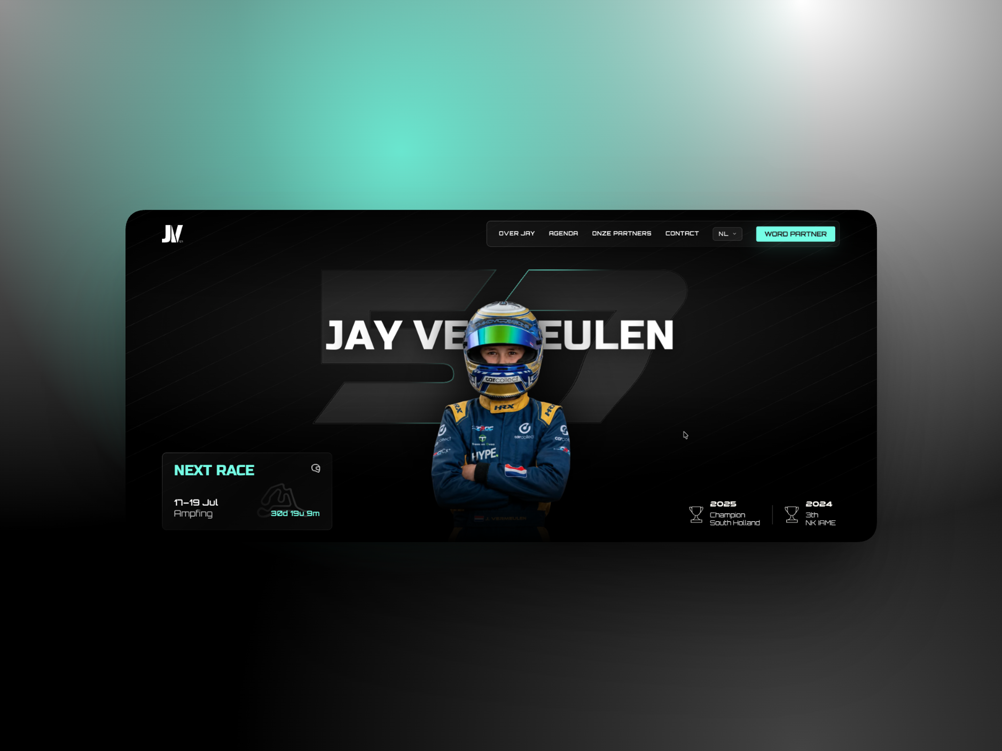 Website van Jay Vermeulen op een laptop