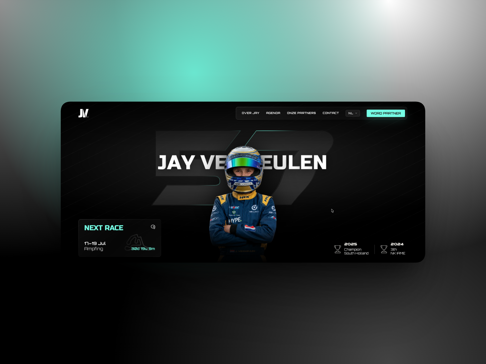 Website van Jay Vermeulen op een laptop