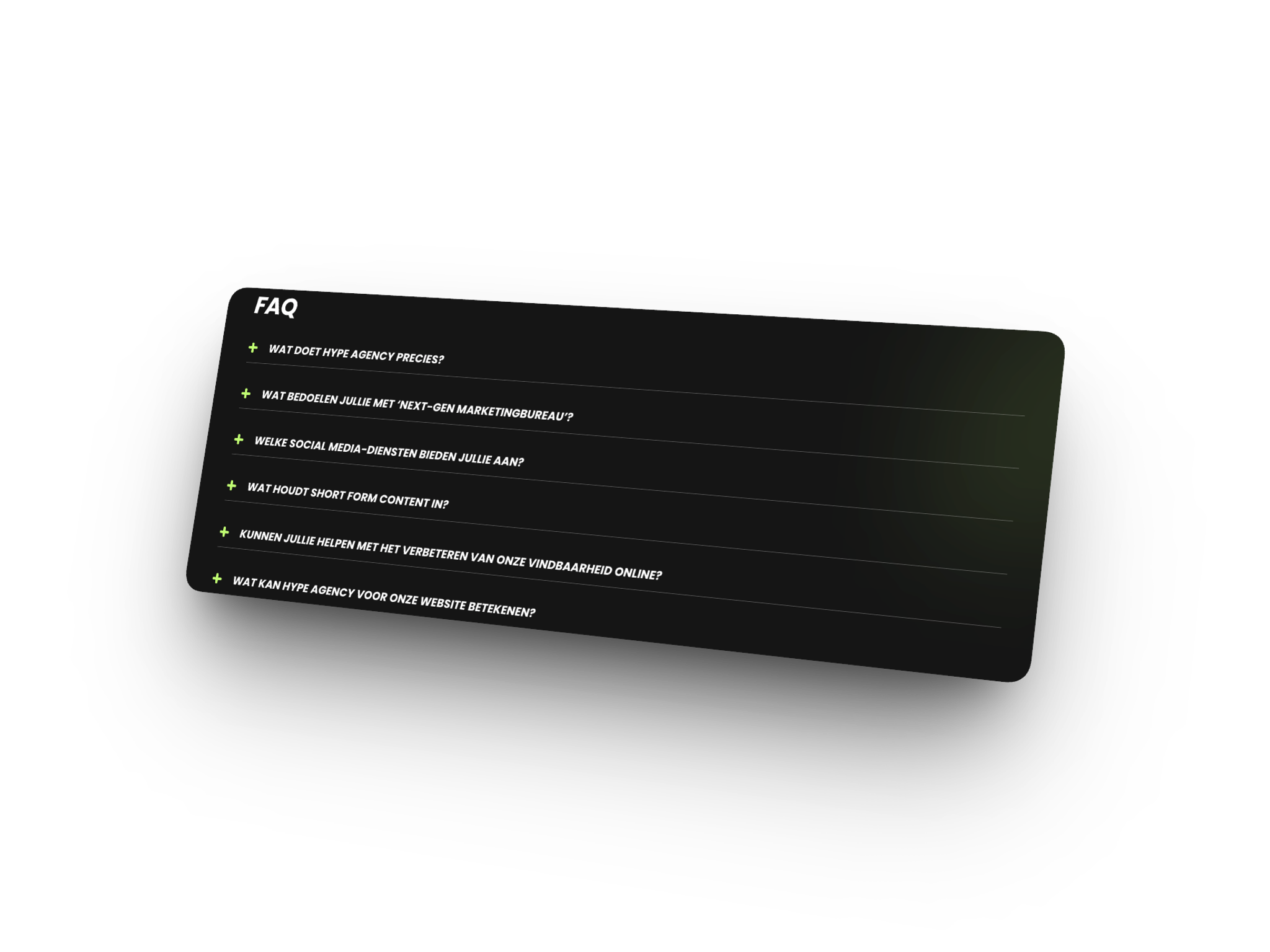 Voeg een FAQ toe met de meeste gezochte vragen in jouw sector, dit verbeterd gelijk je GEO
