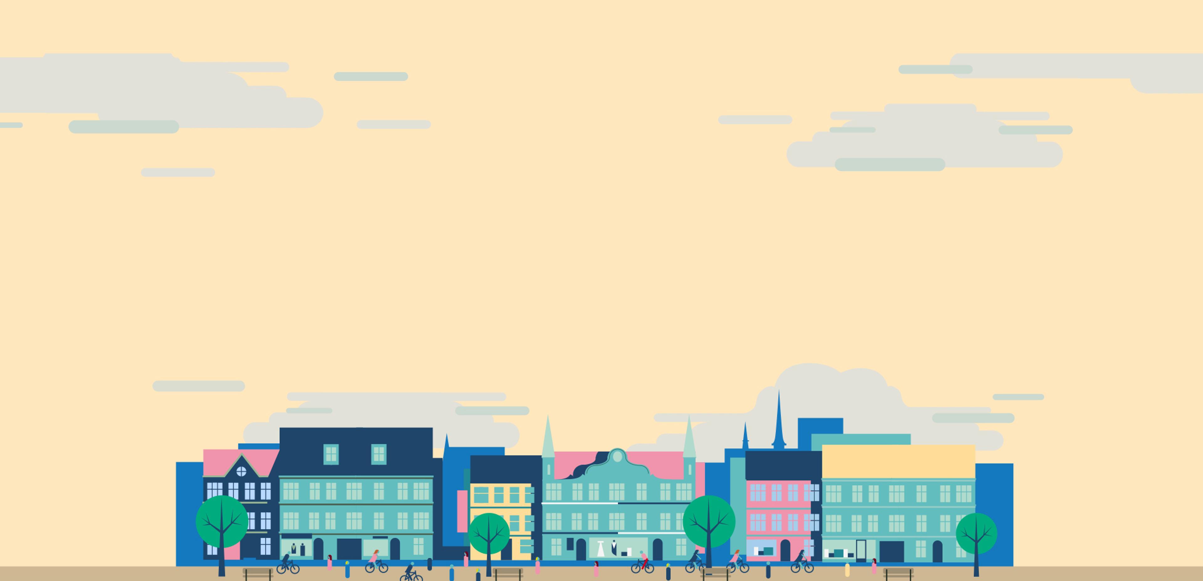 animated copenhagen city landscape